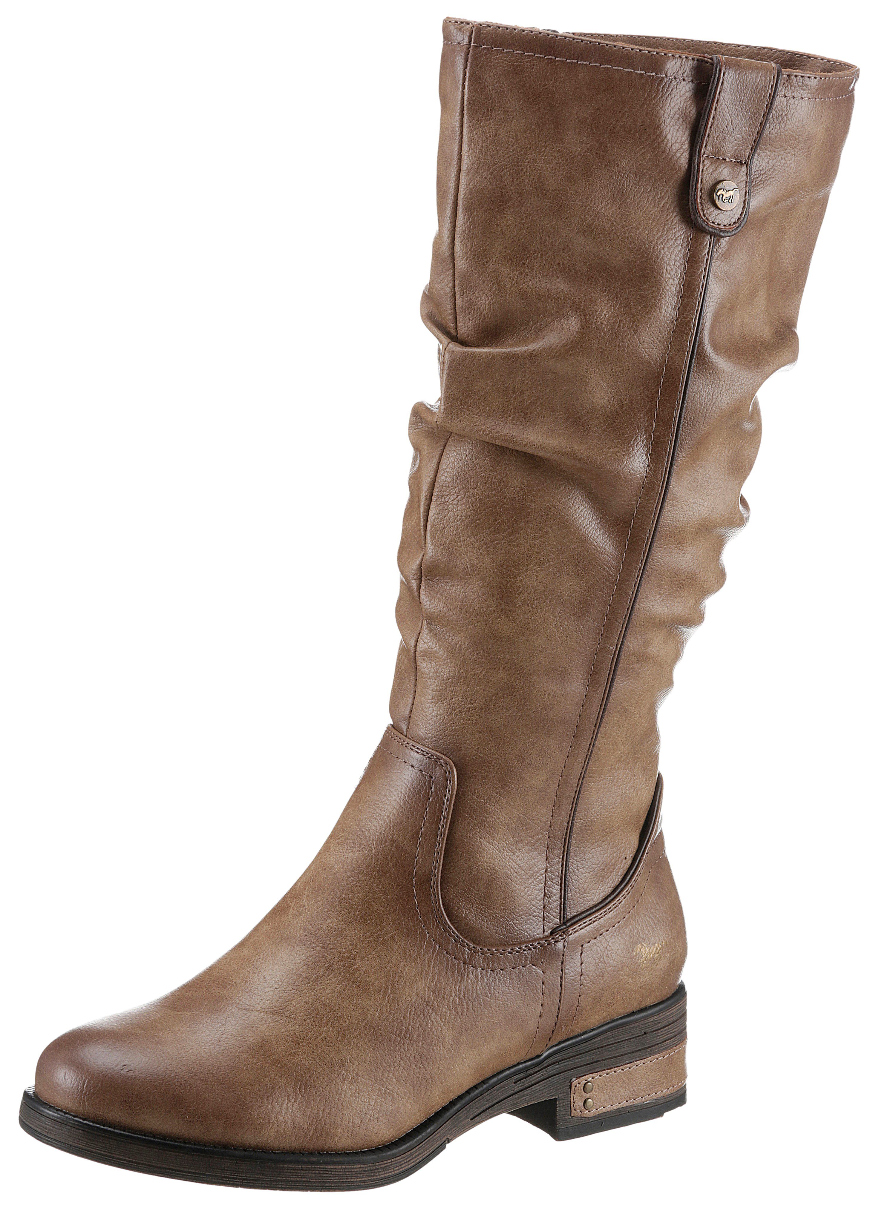 Mustang Shoes Winterlaarzen long shaft boots, block heel, with gathers at the slouchy shaft