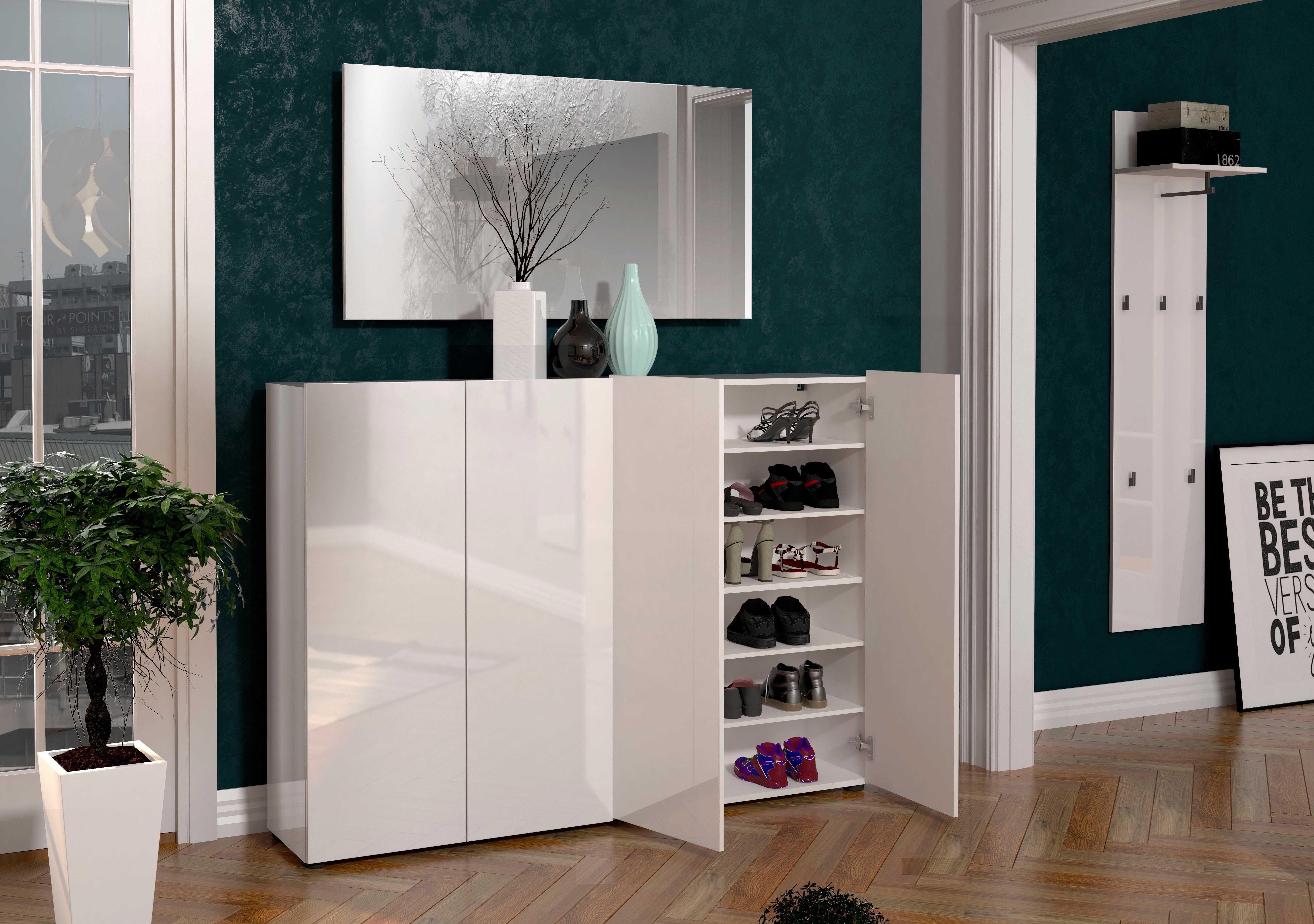 INOSIGN Schoenenkast Mister Breedte 160 cm, 4 deuren, hoogglanslak