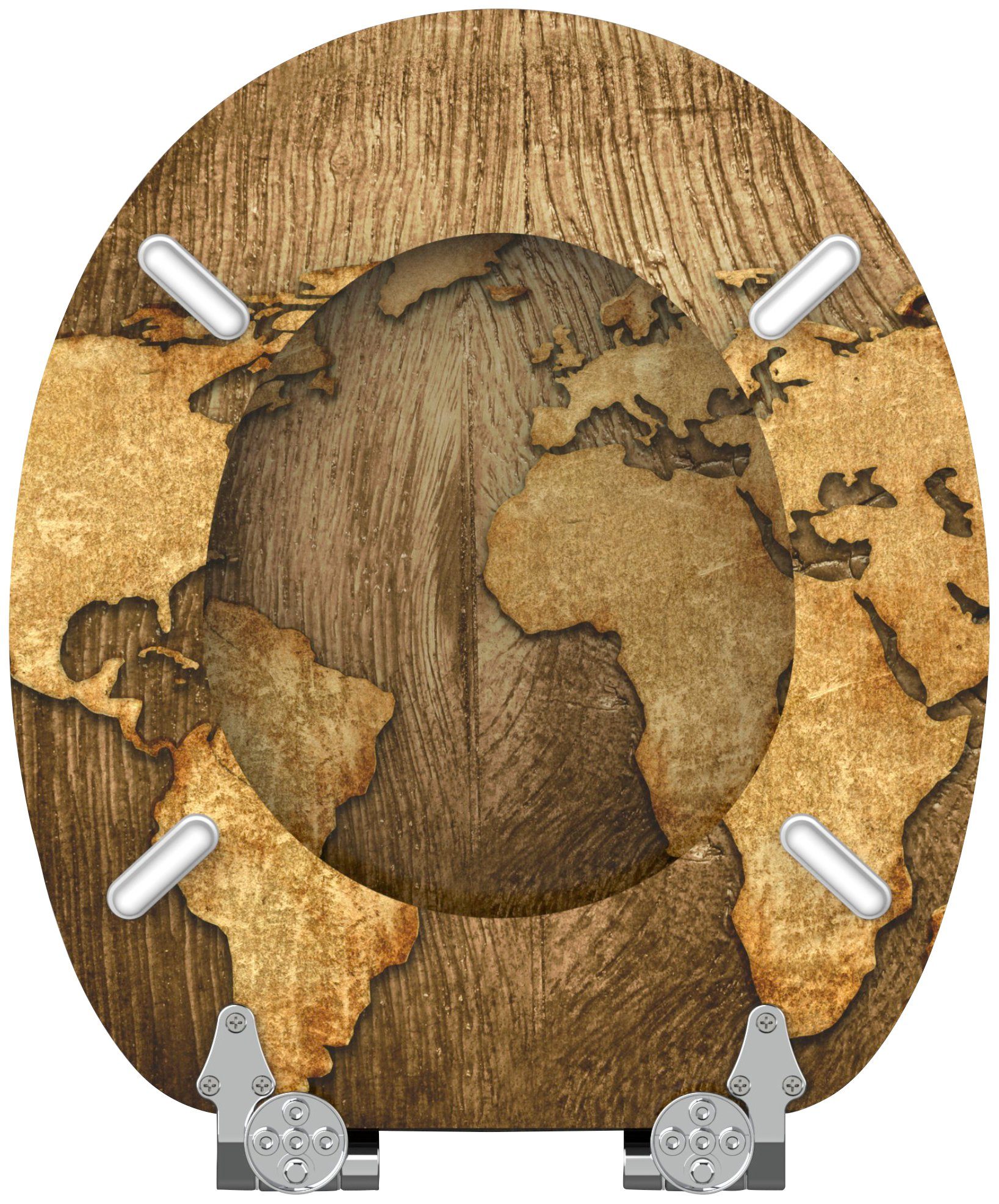 Sanilo Toiletzitting World Map met soft-closemechanisme