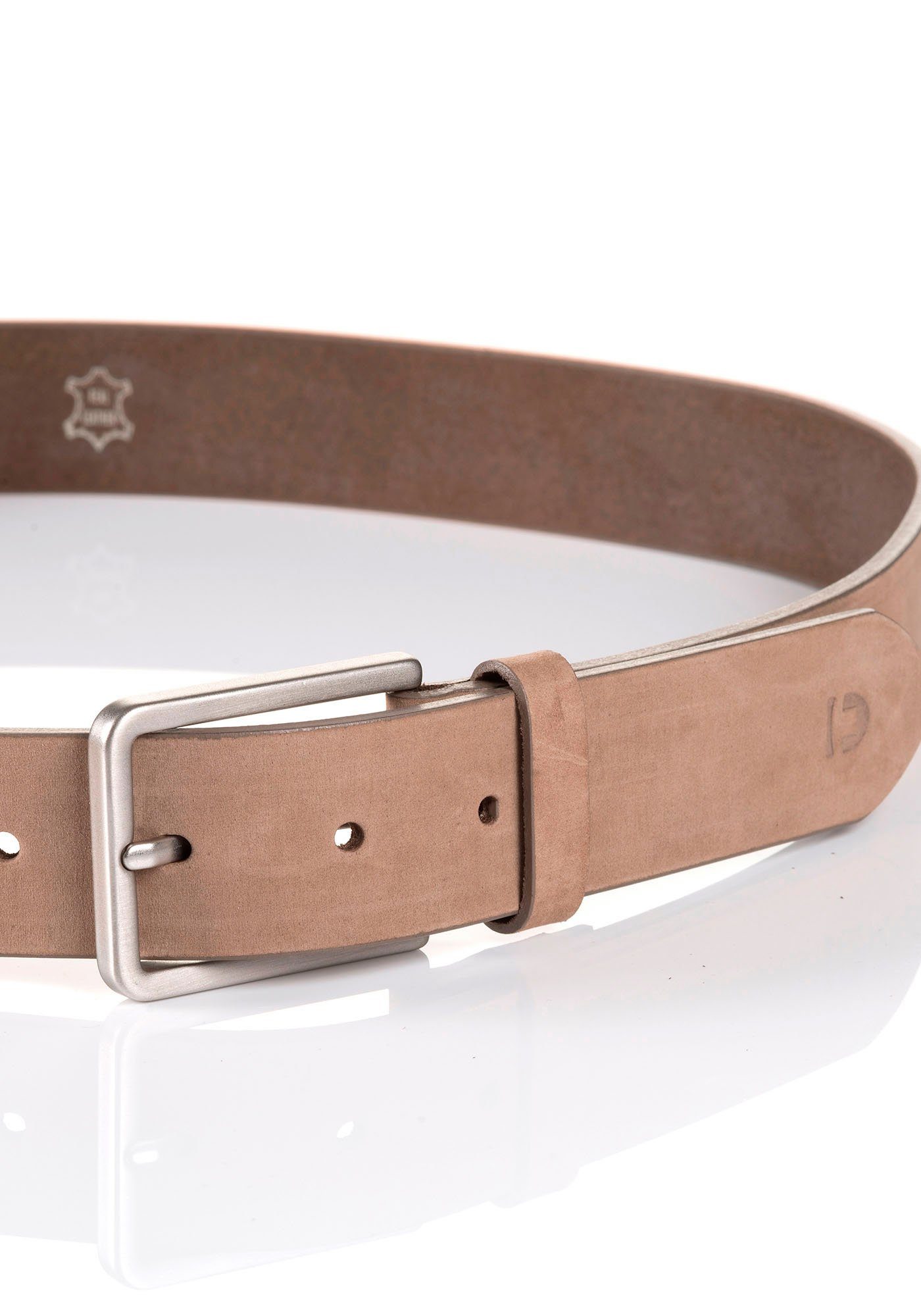 Tom Tailor Denim Leren riem TTDCHARLIE 3.5 cm brede herenriem, denim look, veloursleder