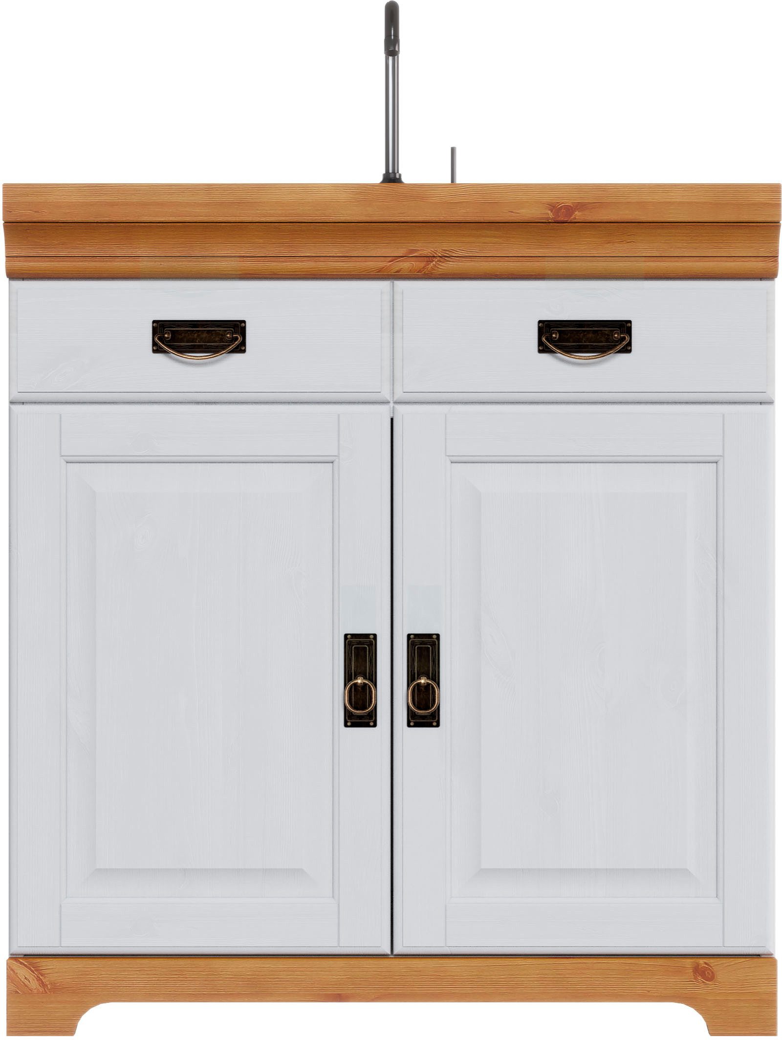 Home affaire Gootsteenkast Rügen Breedte 80 cm, massief grenen, met 2 deuren