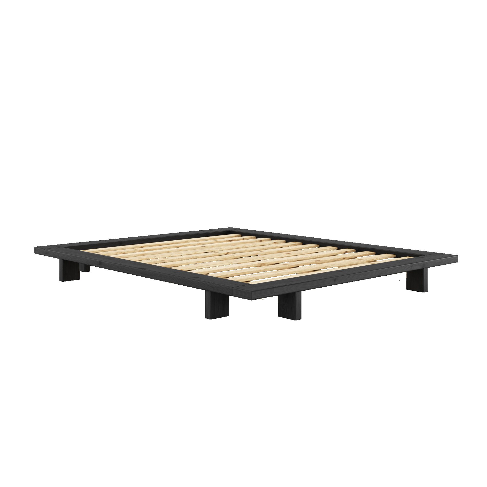Karup Bedframe JAPAN BED grondbed, houten frame, futonbed, jeugdbed, houten bed Massief houten bed met lattenbodem, massief grenen, bed zonder