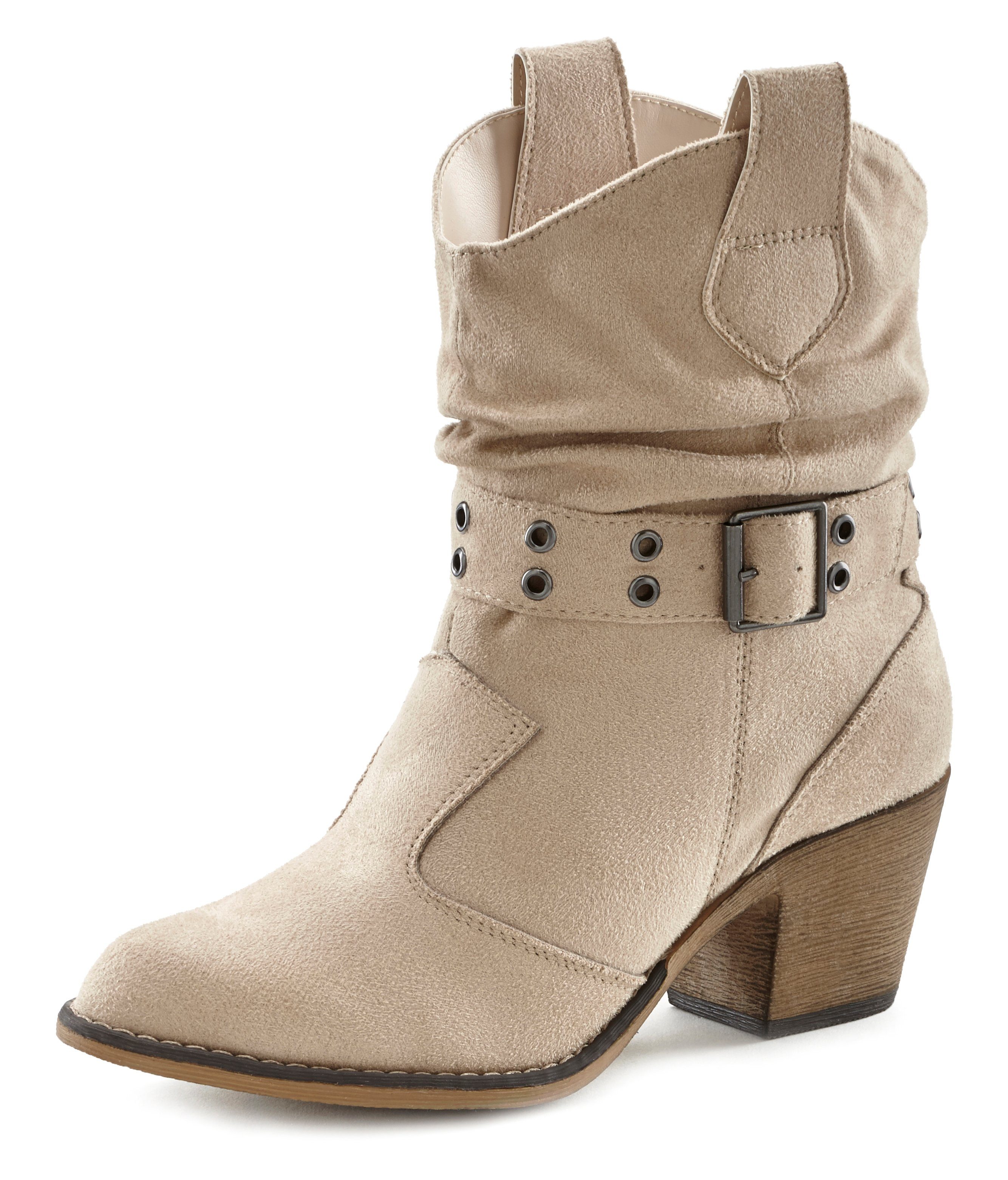 Lascana Cowboylaarsjes Cowboy boots, western enkelboots, enkelboots VEGAN