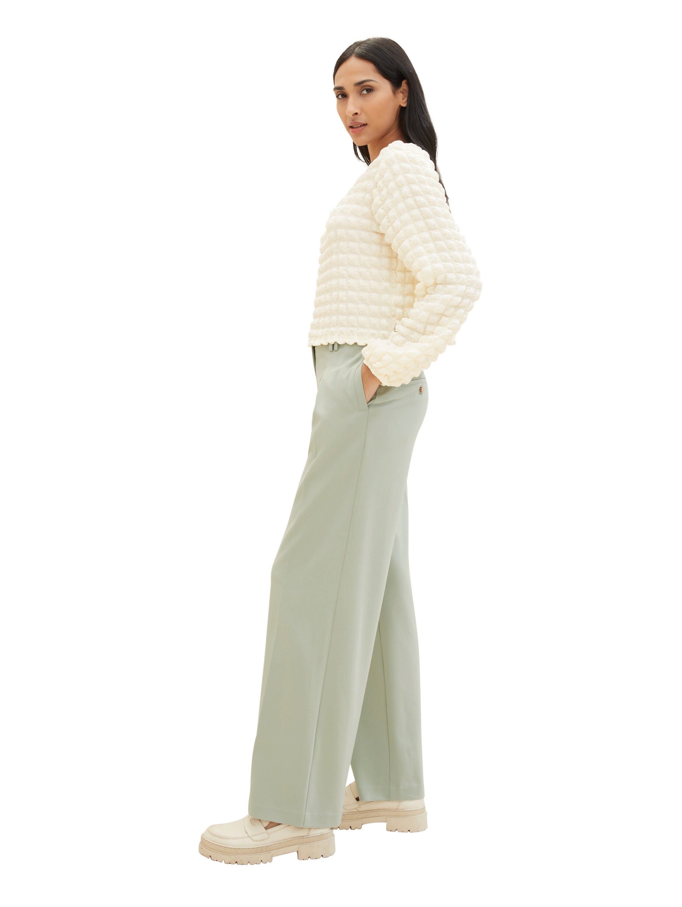 Tom Tailor Bandplooibroek Lea Wide Leg met wijde pijpen