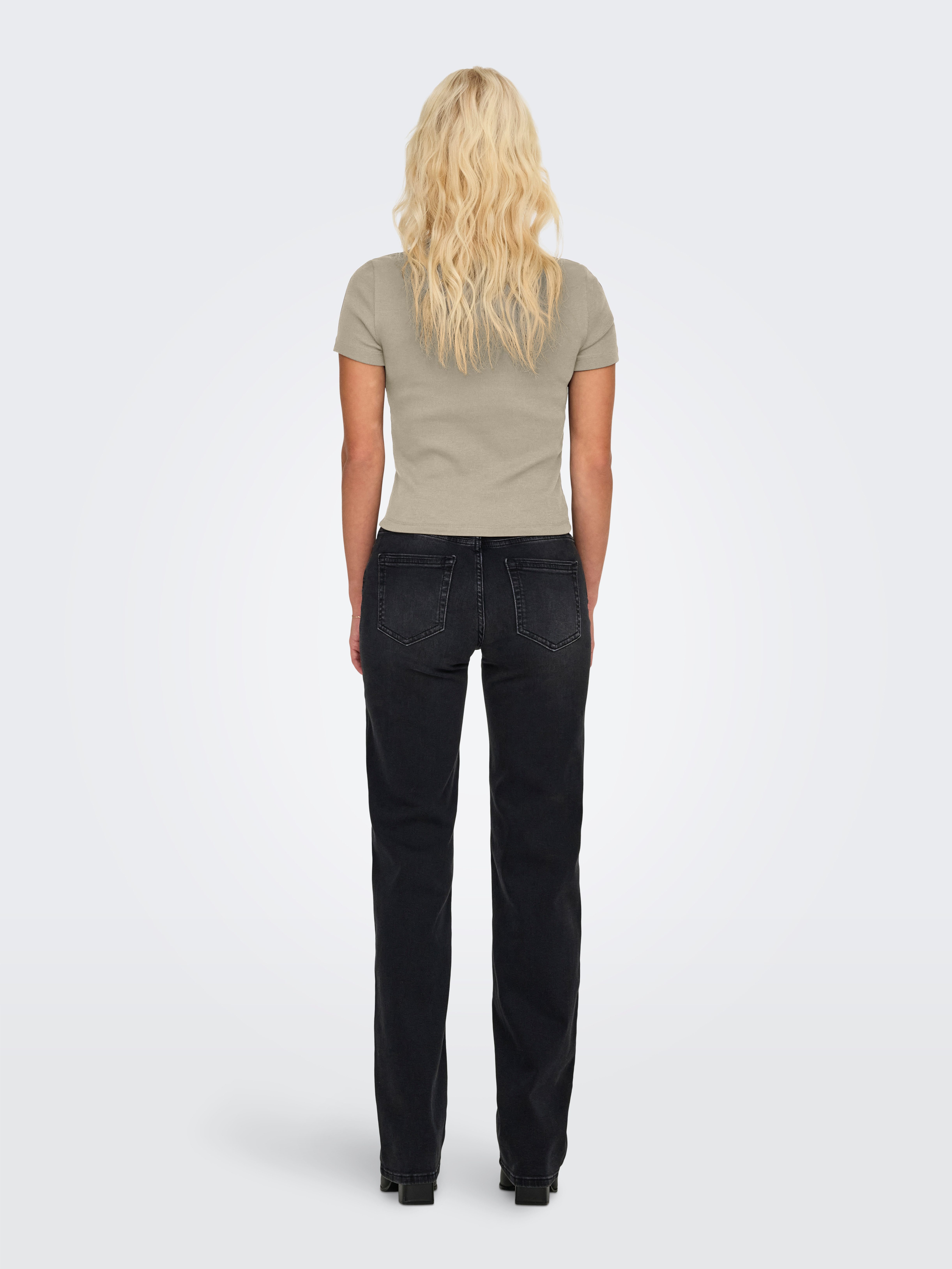 Only Shirt met korte mouwen ONLVAL S/S O-NECK TOP CC JRS