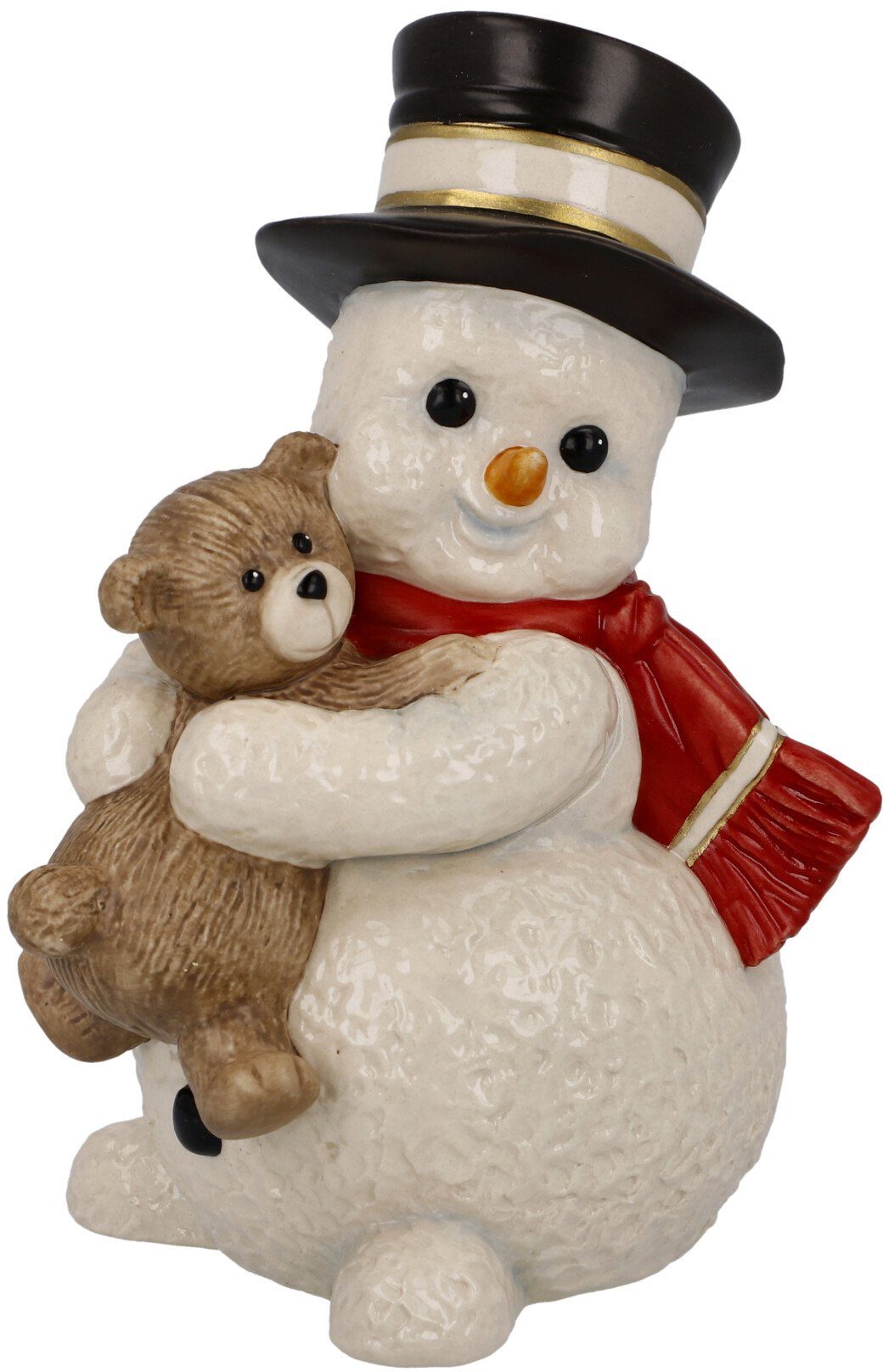 Goebel - Kerst | Decoratief beeld / figuur Sneeuwpop Mijn knuffelvriend | Aardewerk - 12cm