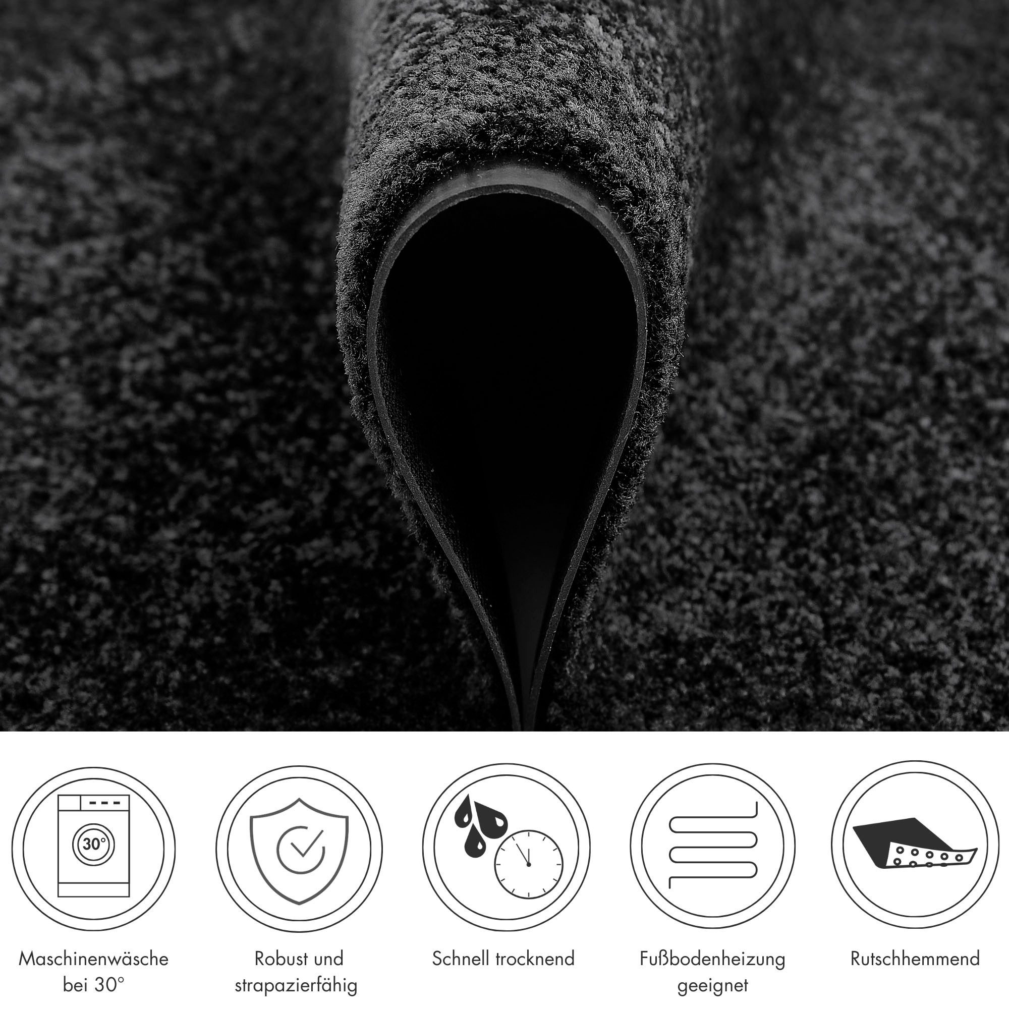 my home Mat Fresh Step, Made in Belgium voor de entree, effen kleuren, antislip, robuust, wasbaar