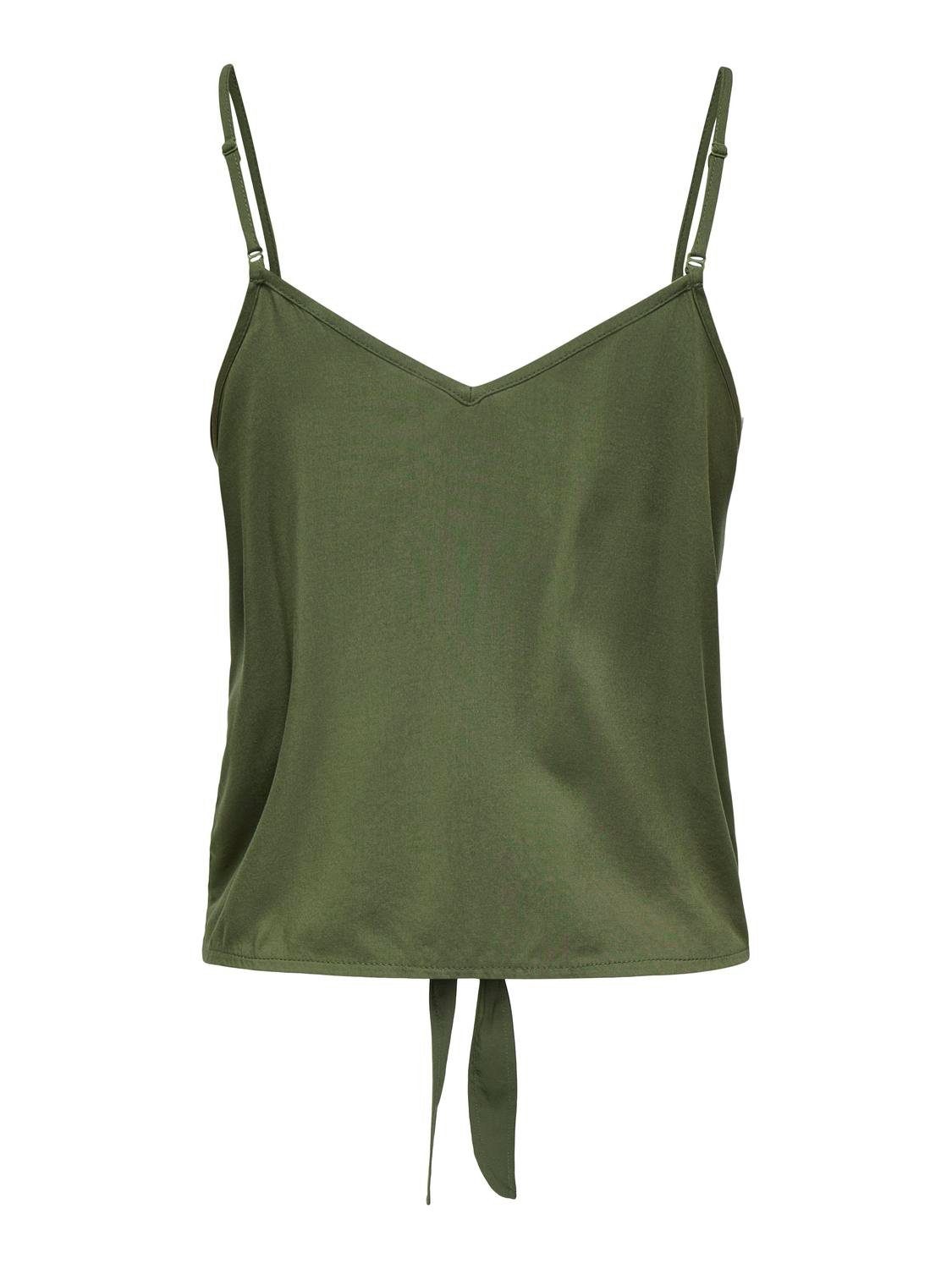 Only Top met spaghettibandjes ONLNOVA LIFE VIS KNOT SINGLET SOLID