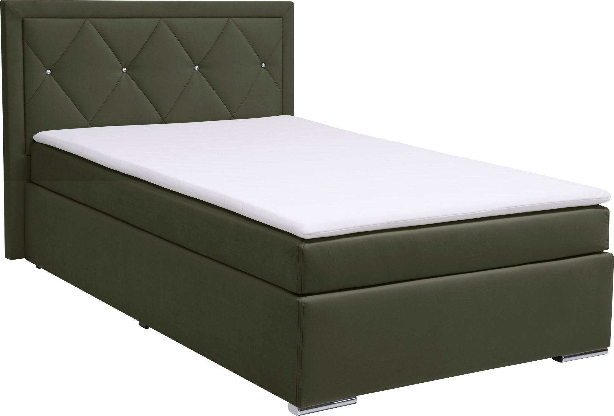 Leonique Boxspring Alfie, bestseller, optioneel met bedlade met strassteentjes in het hoofdbord, h2, h3 en h4 ter keuze