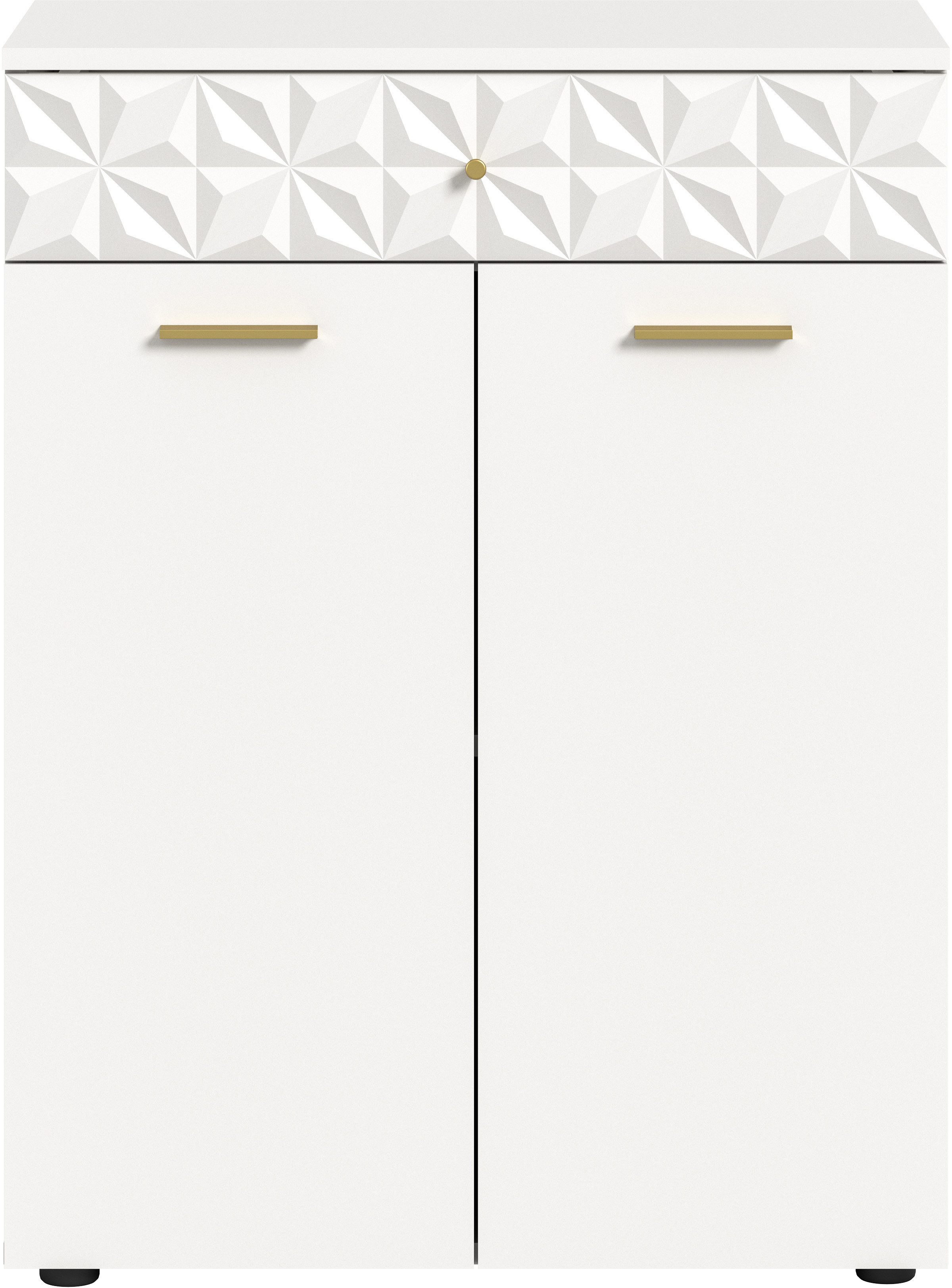 INOSIGN Kast Schoenenkast, 1 lade, 2 deuren, 1 legplank, Ornamentafscheiding Gang, hal, gangkast, kast, multifunctionele kast, 2-deurs commode