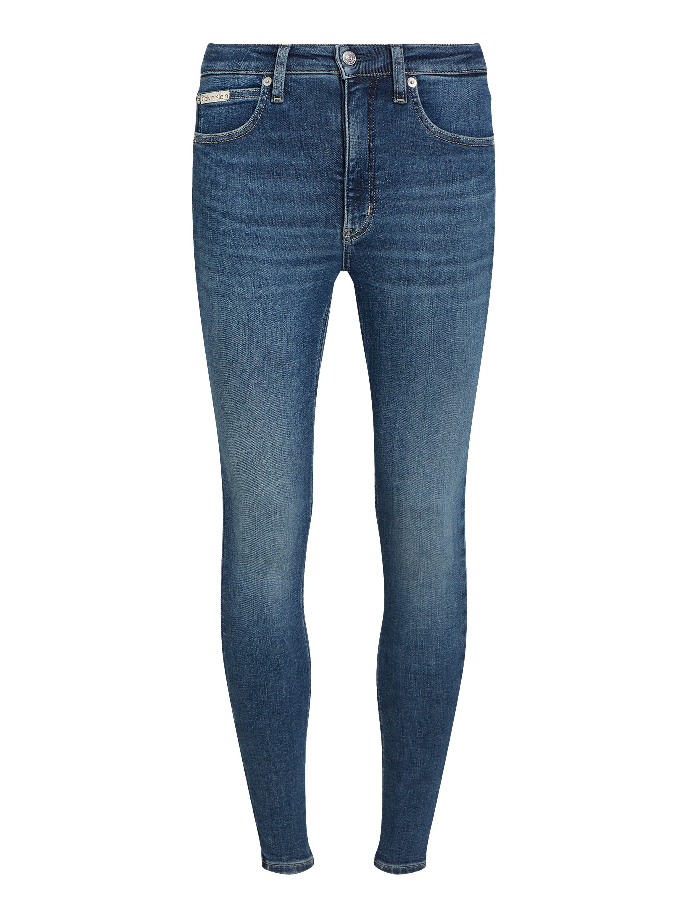 Calvin Klein Skinny fit jeans HIGH RISE SUPER SKINNY ANKLE met stone-wash look, met muntzakje