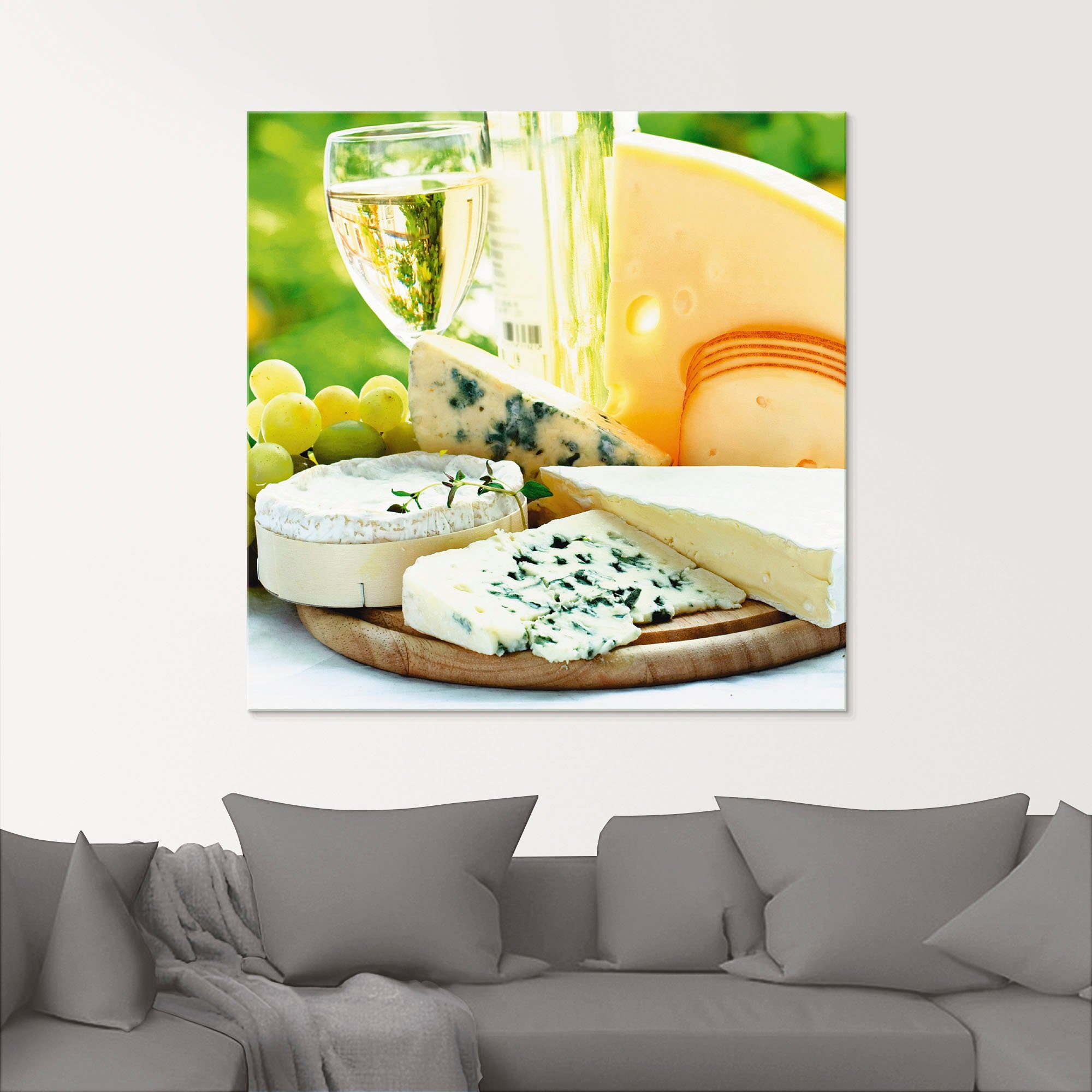 Artland Print op glas Kaas & wijn in verschillende maten