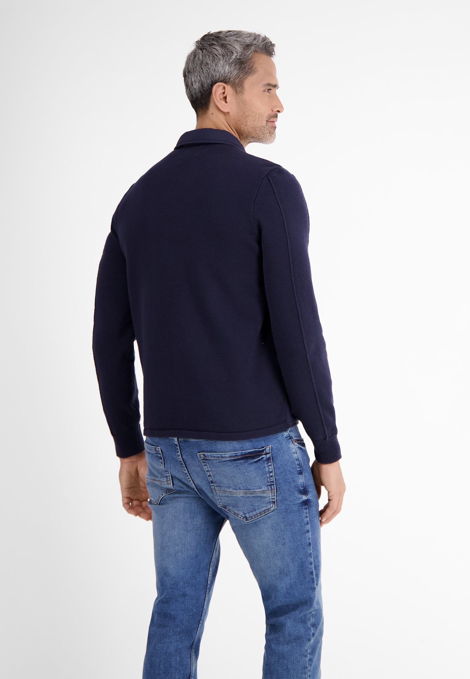 Lerros Vest LERROS brei jack met nylon gestikte look