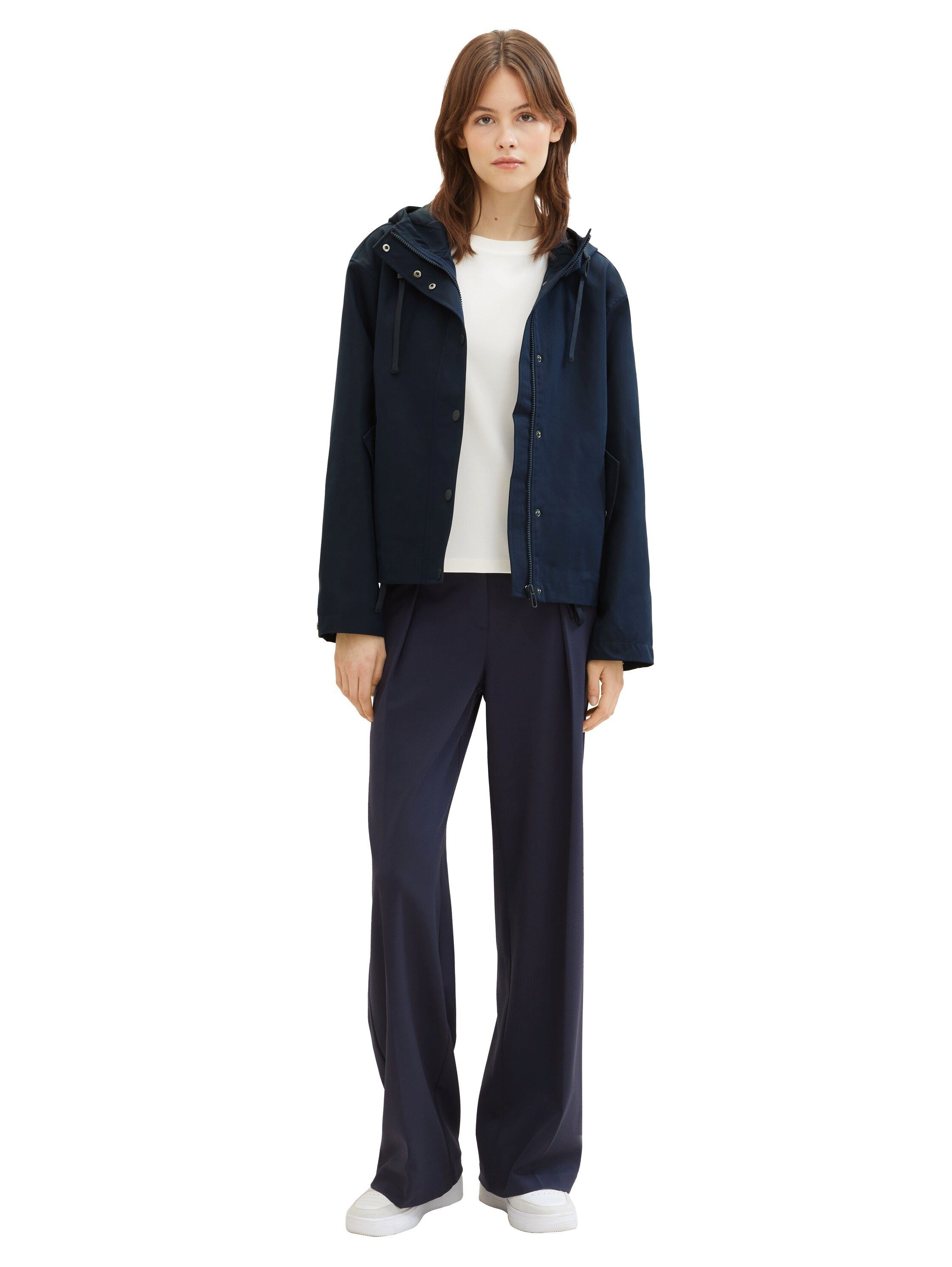 Tom Tailor Denim Outdoorjack in korte vorm en met capuchon
