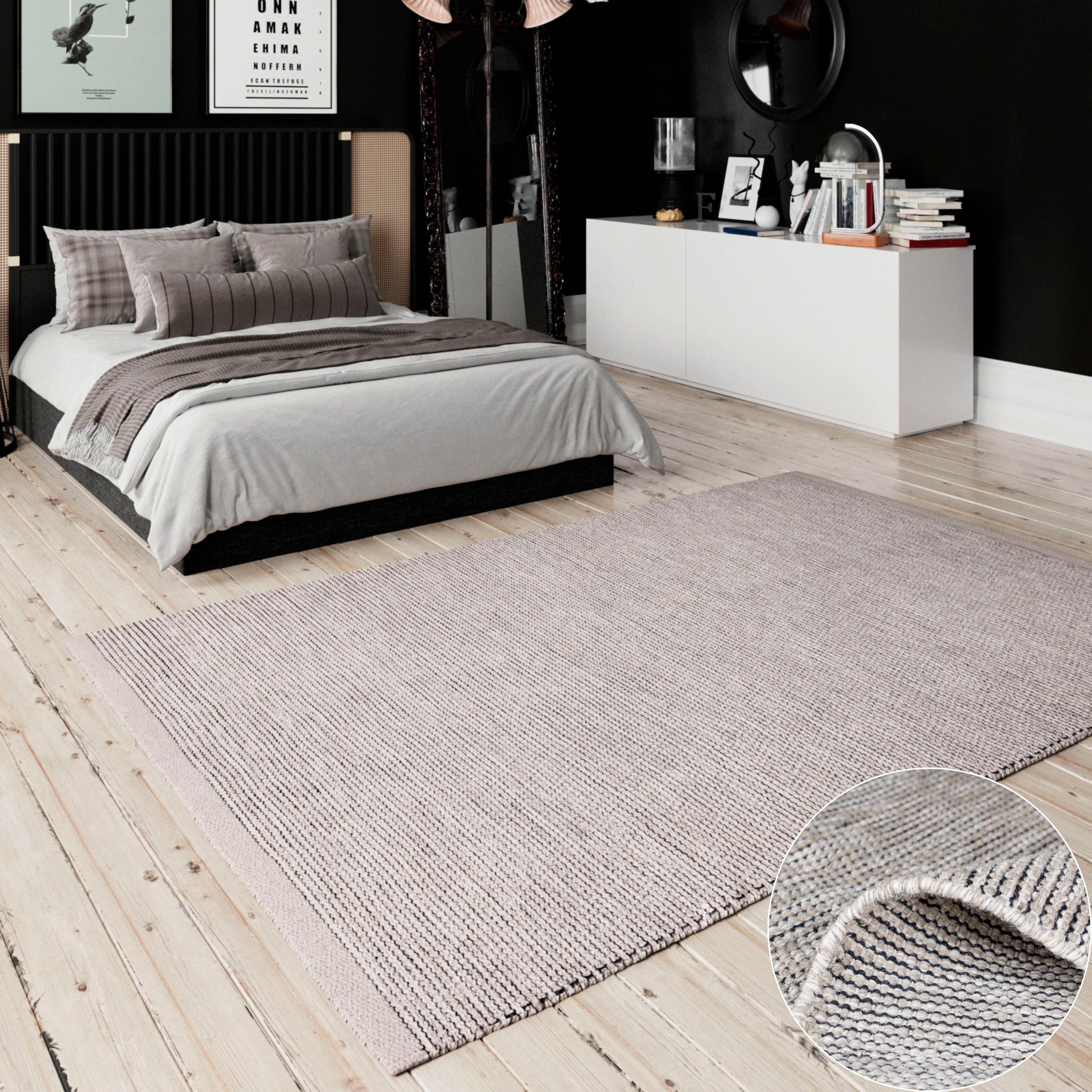 my home Wollen kleed Odenne handgeweven omkeerbare tapijt, gemêleerd uiterlijk, 100% wol, woonkamer