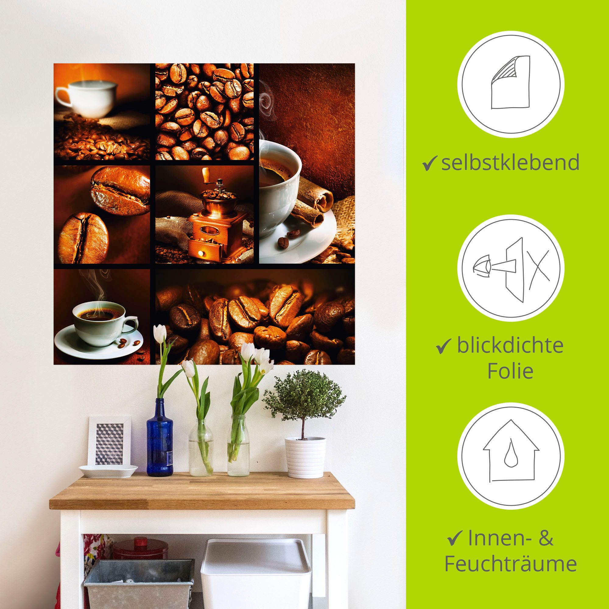 Artland Artprint Koffie collage als artprint op linnen, poster, muursticker in verschillende maten