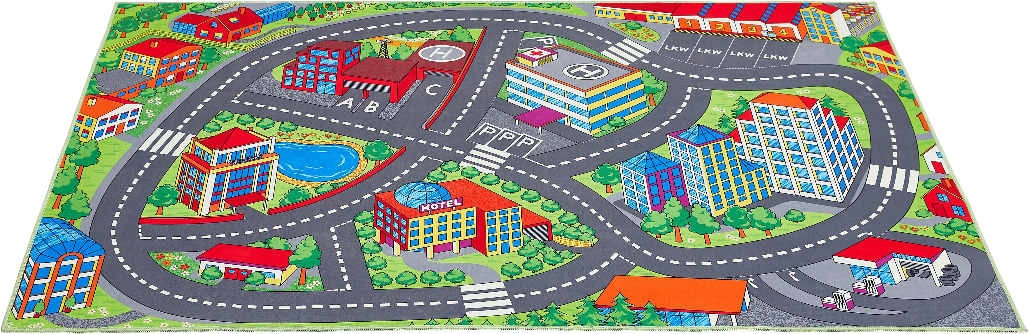 Andiamo Kindervloerkleed Street Straat speel tapijt, zachte speelmat, antislip