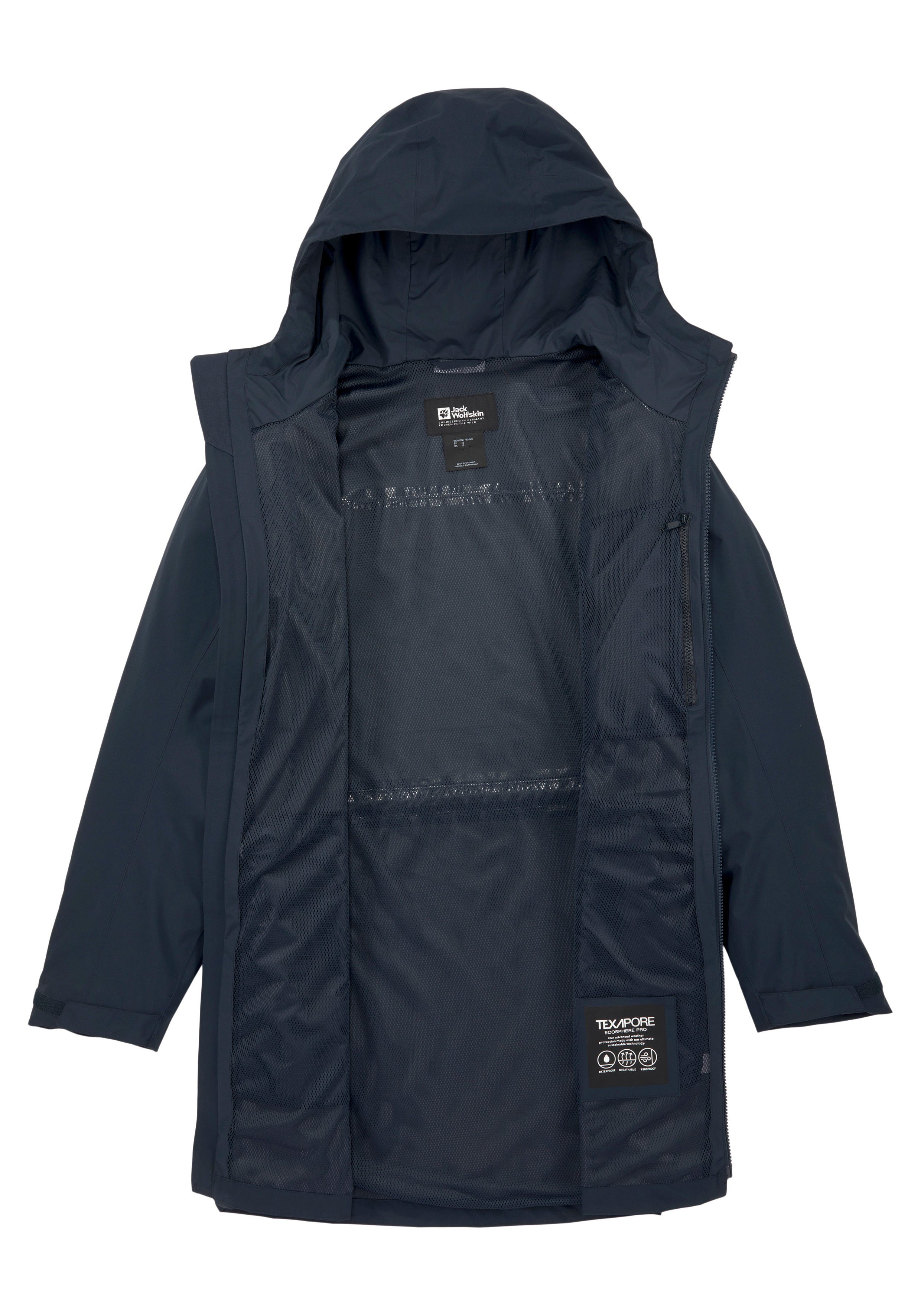 Jack Wolfskin Functionele parka SOLAIA PARKA W Winterjas waterdicht, winddicht & ademend