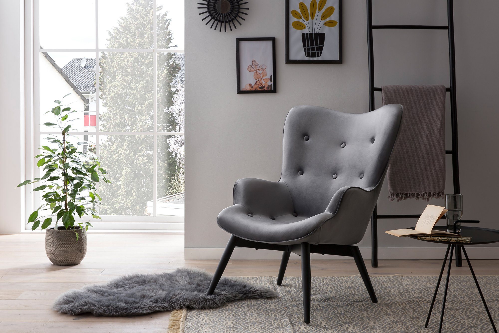 SalesFever Fauteuil Decoratieve knopen in de rugleuning (1 stuk)