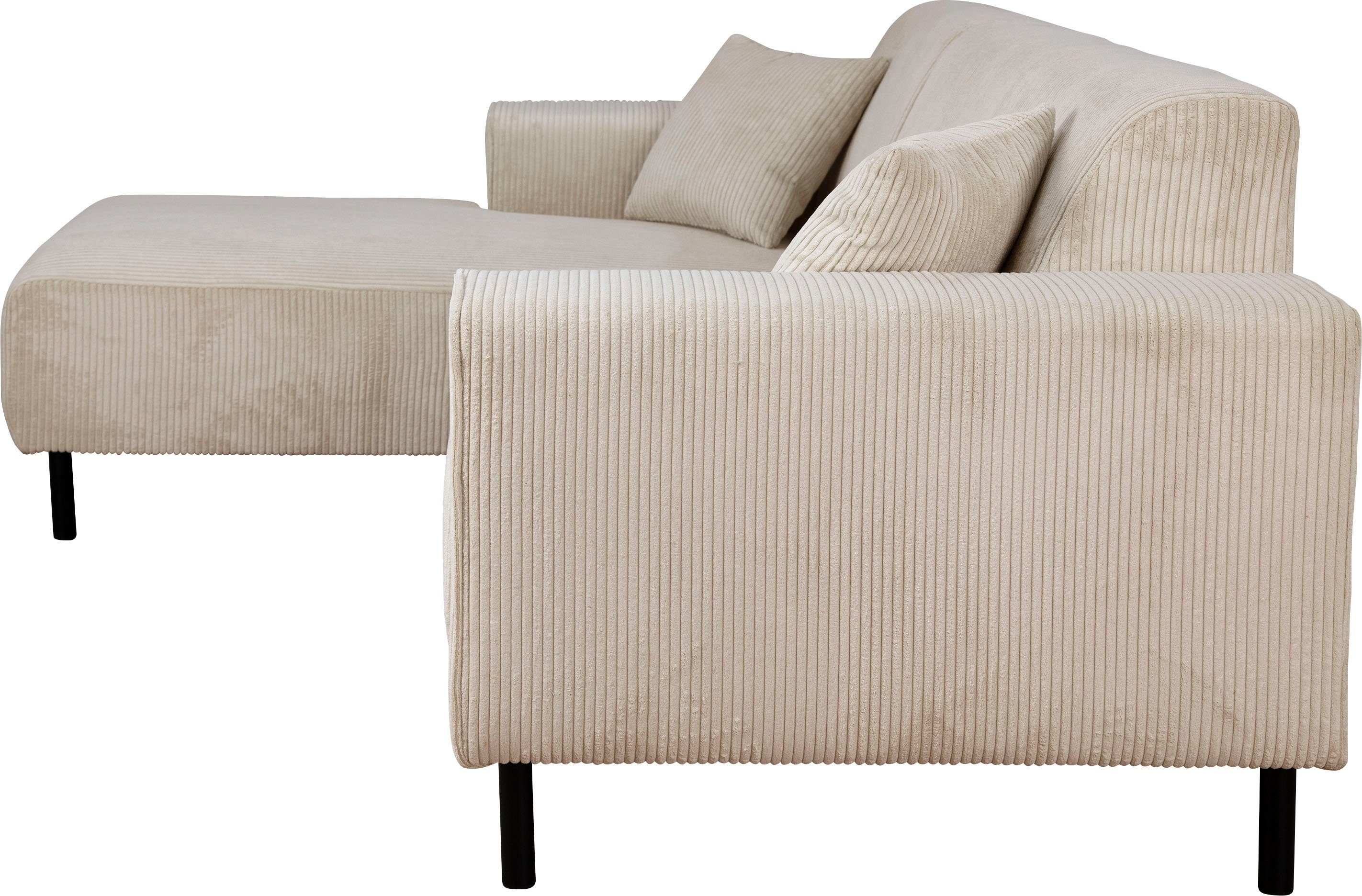 Home affaire Hoekbank ARROS L-vorm met golfondersteuning, afmetingen B/D/H: 235/163/81 cm incl. sierkussens, met recamiere rechts/links bestelbaar, ook in cord