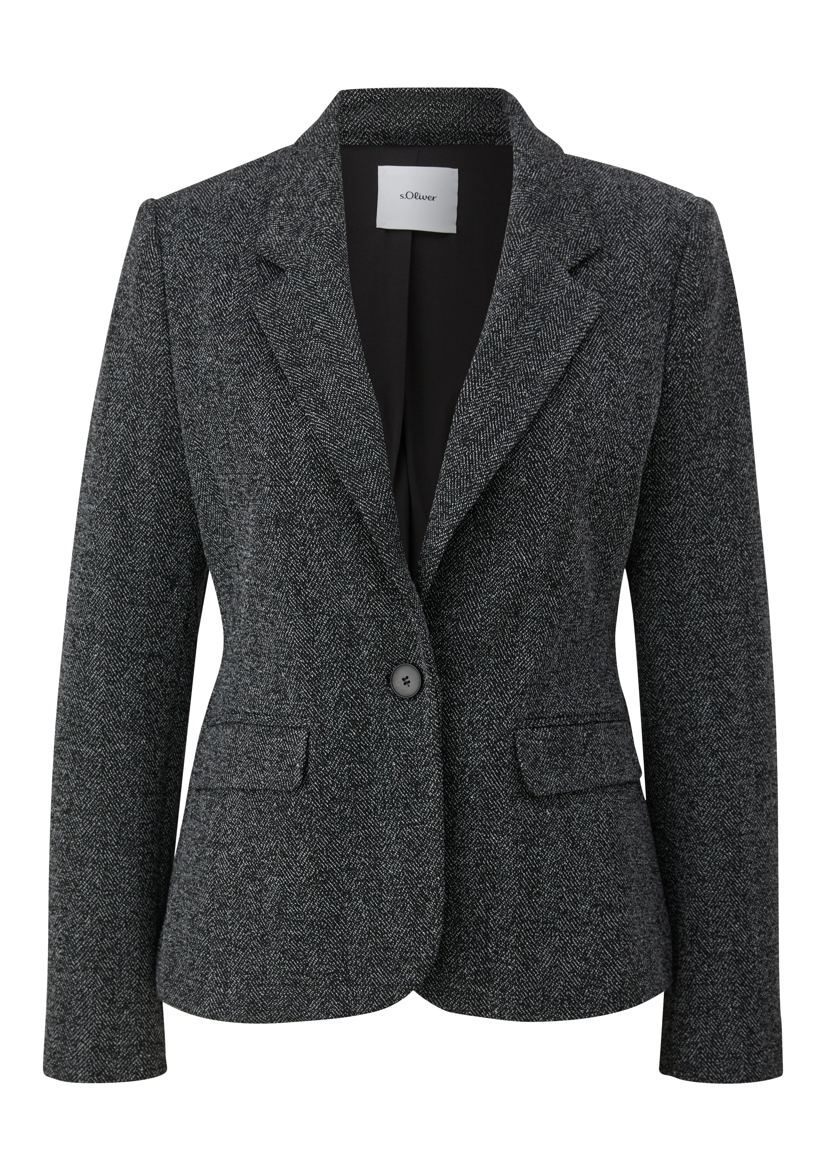 s.Oliver BLACK LABEL Korte blazer met klepzakken aan de voorkant