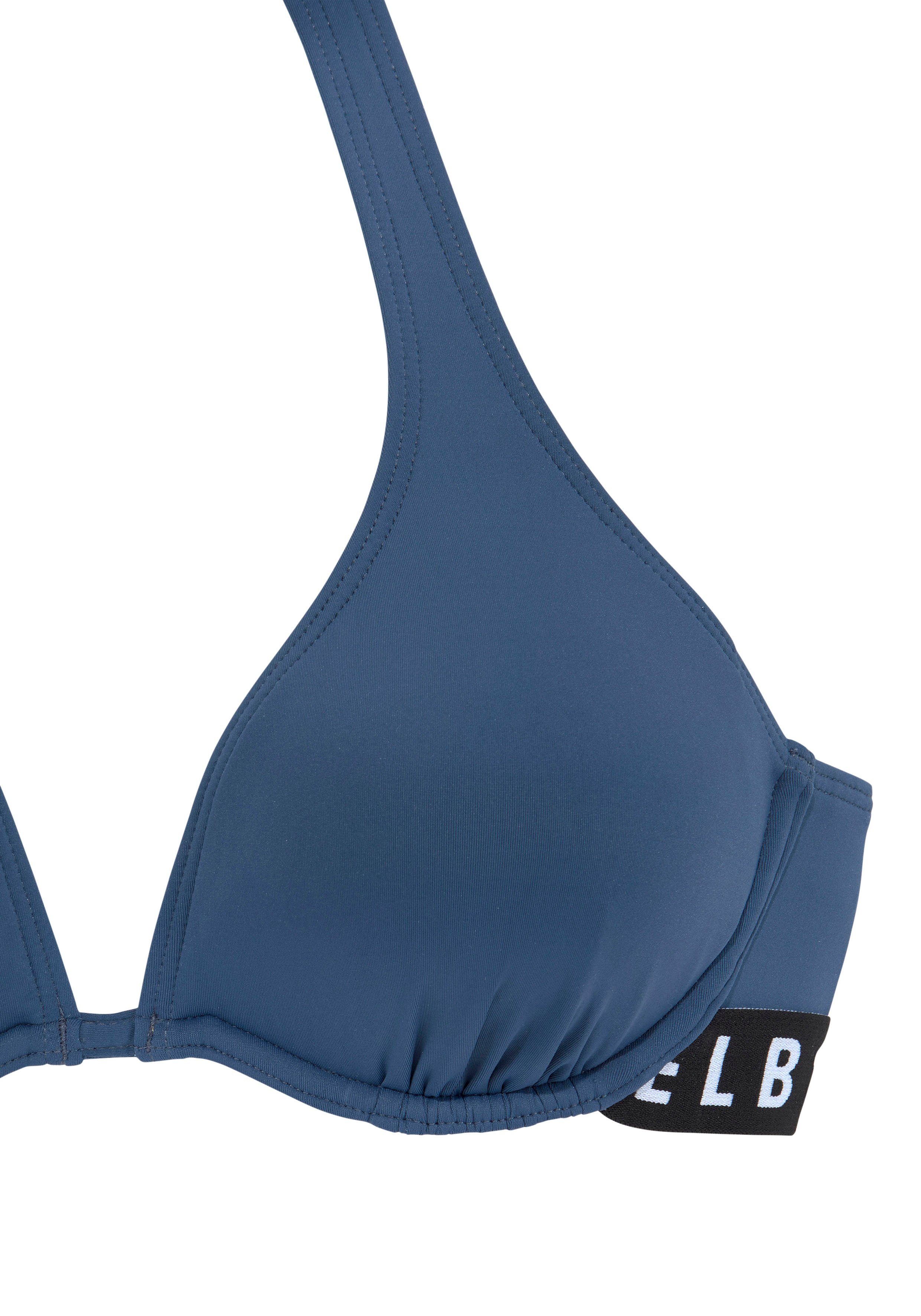 Elbsand Beugelbikini met merkopschriften in contrastkleur
