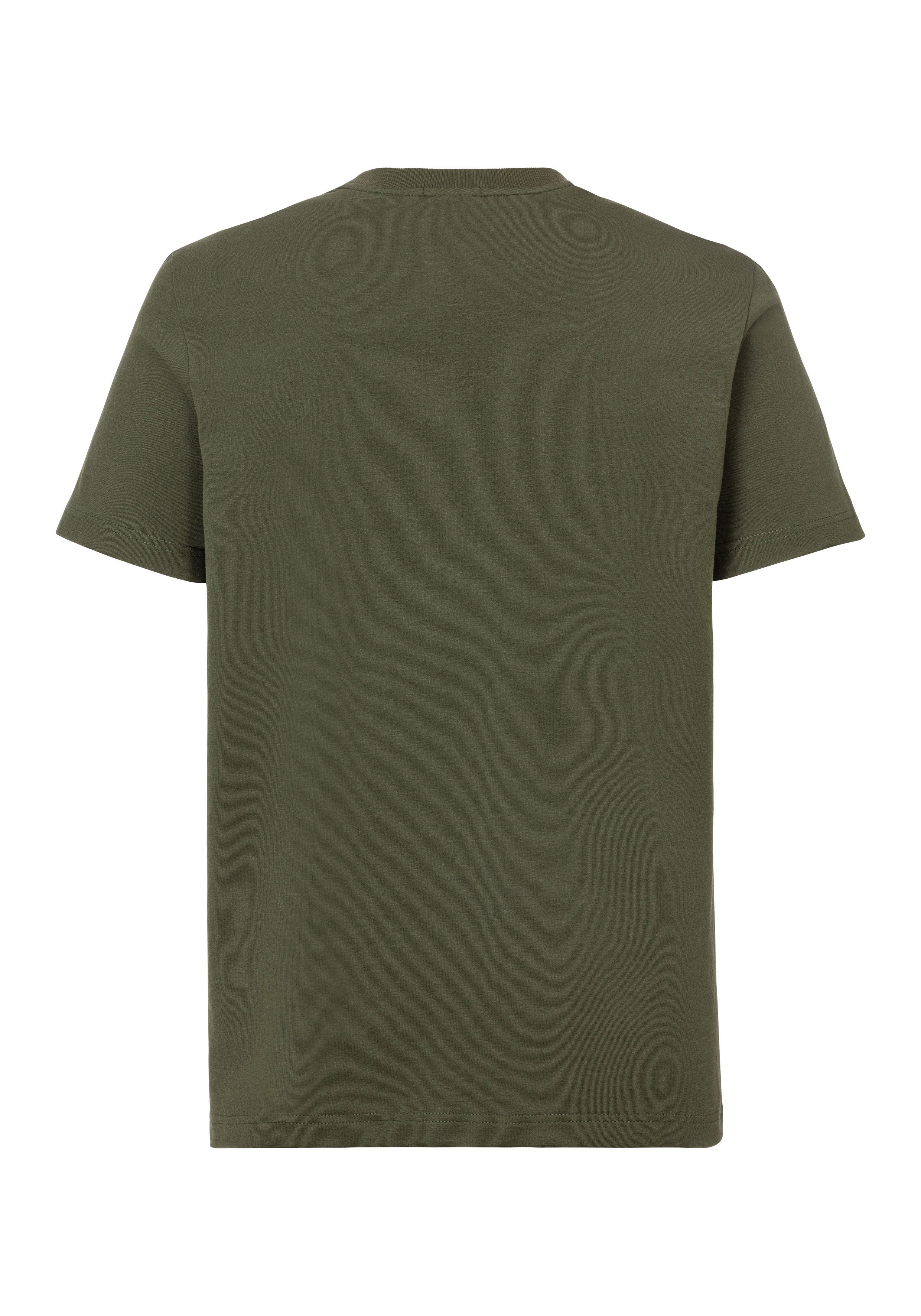 BOSS GREEN Shirt met ronde hals Thee met gegomd contrast-logo