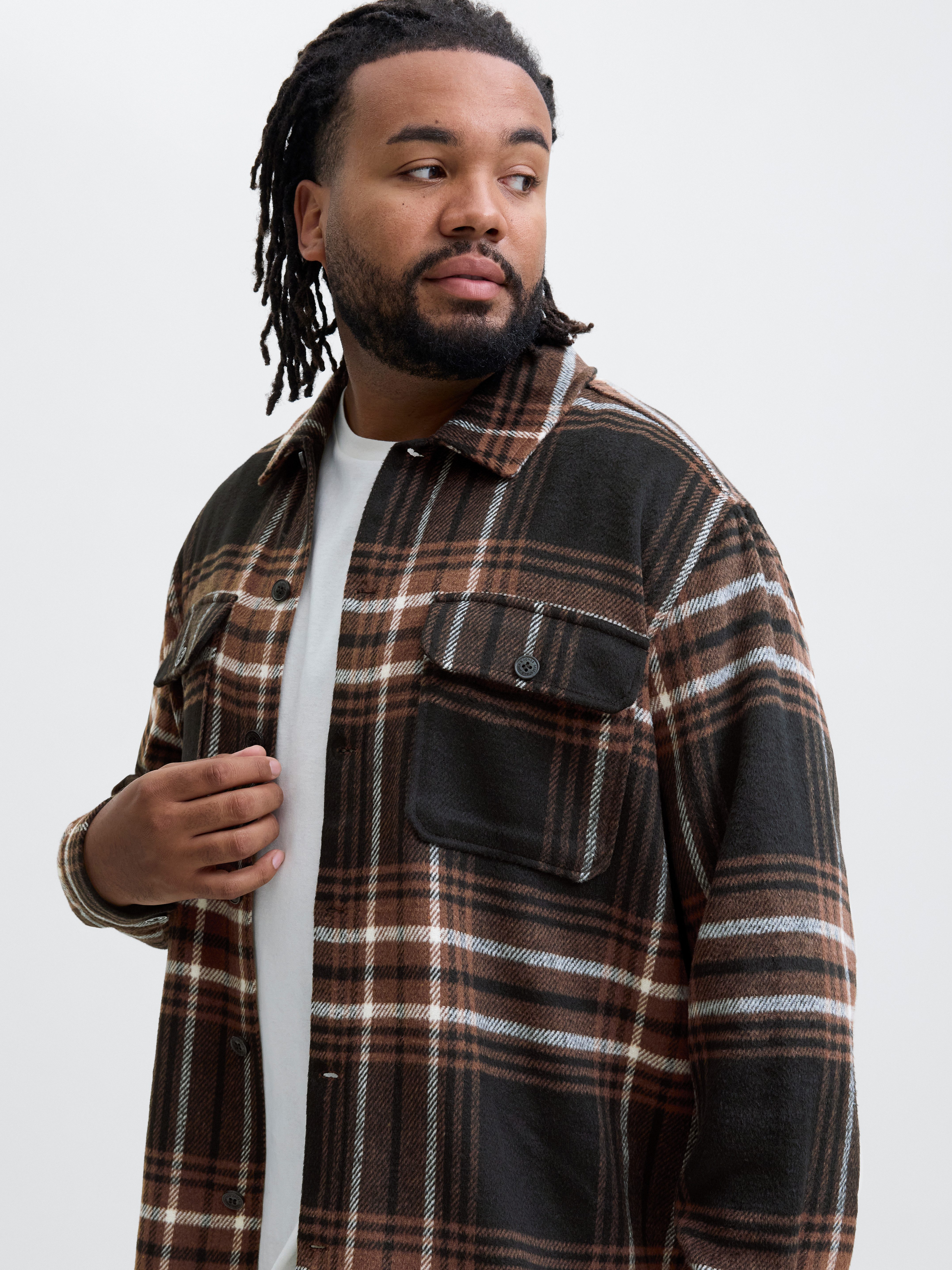 Jack & Jones PlusSize Overhemd met lange mouwen JJEBRADLEY OLLIE OVERSHIRT LS NOOS PLS