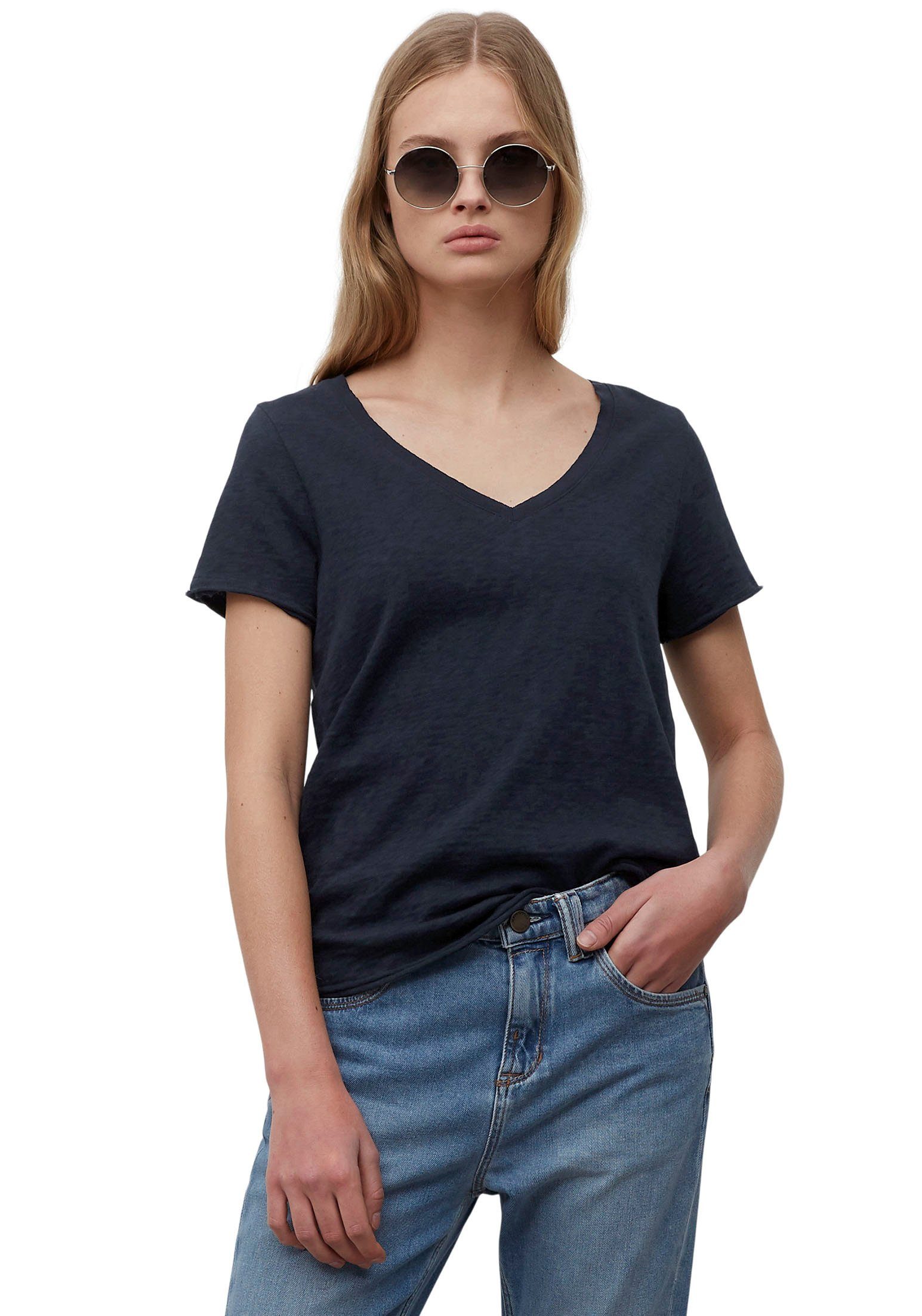 Marc O'Polo DENIM T-shirt met afgeronde v-hals