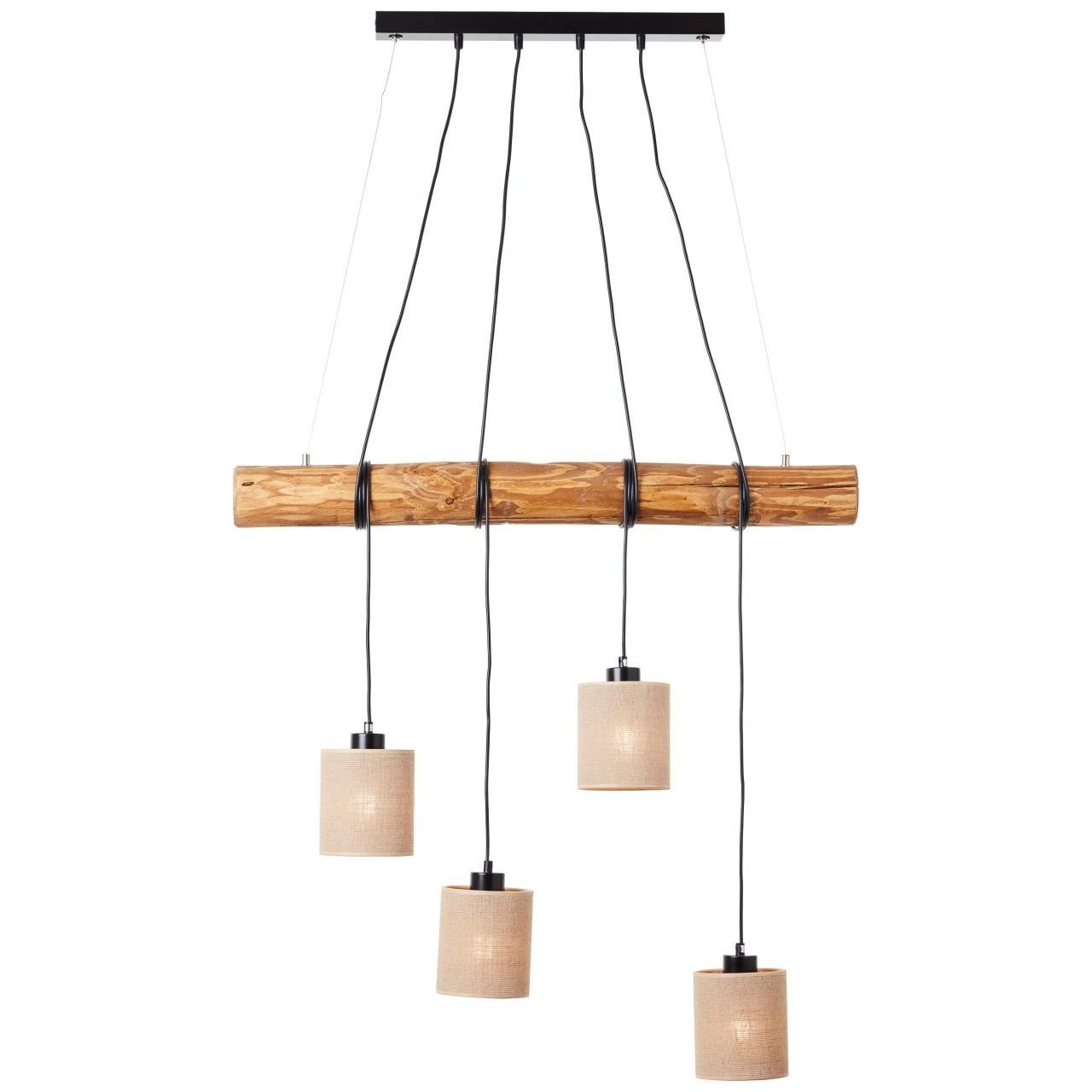 Brilliant Leuchten Hanglamp Vander Hanglamp 4 fittingen zwart/houtkleur (1 stuk)