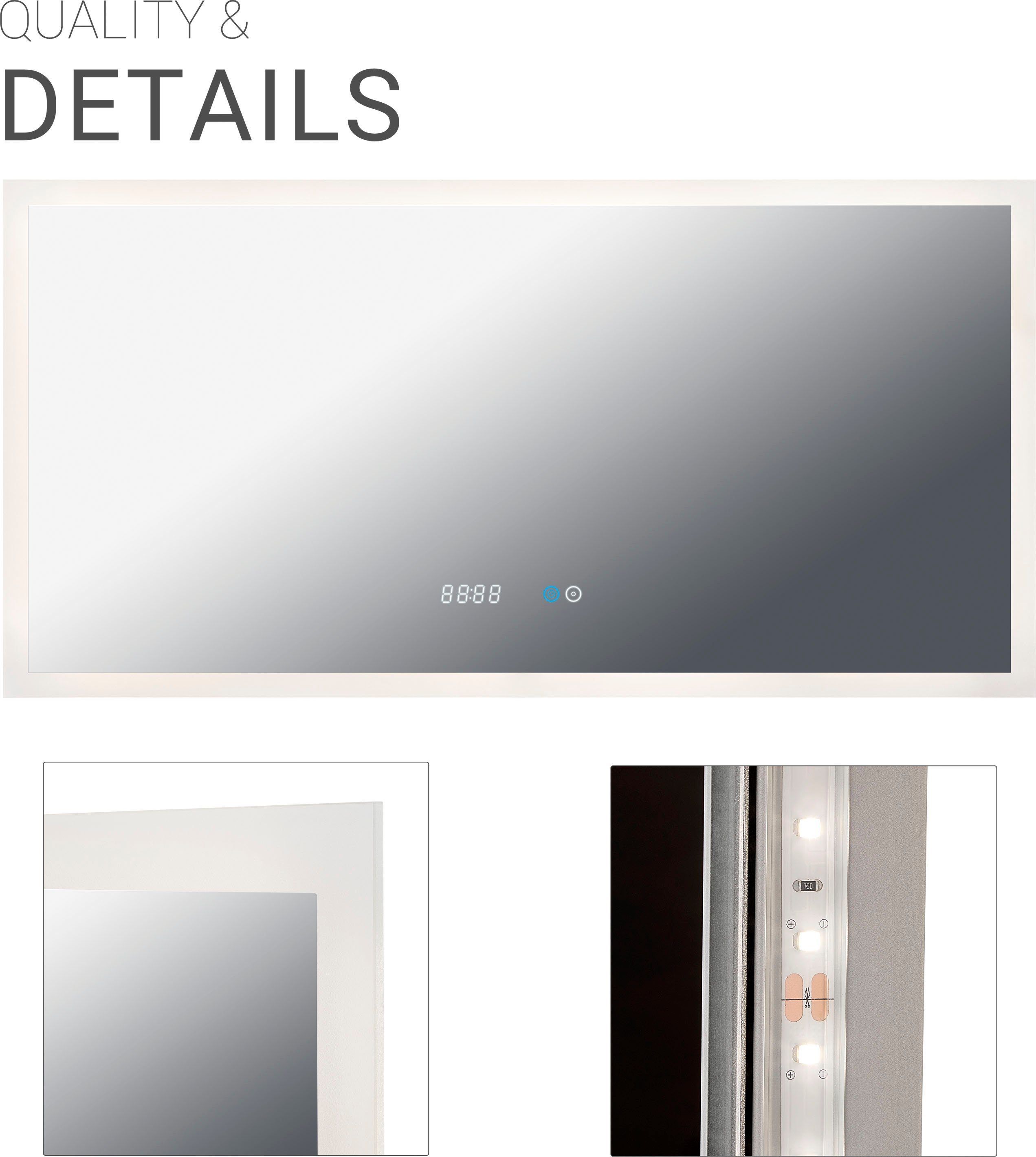 Paco Home Wandlamp BECKY LED spiegel met verlichting spiegel lamp touchschakelaar lamp voor bad