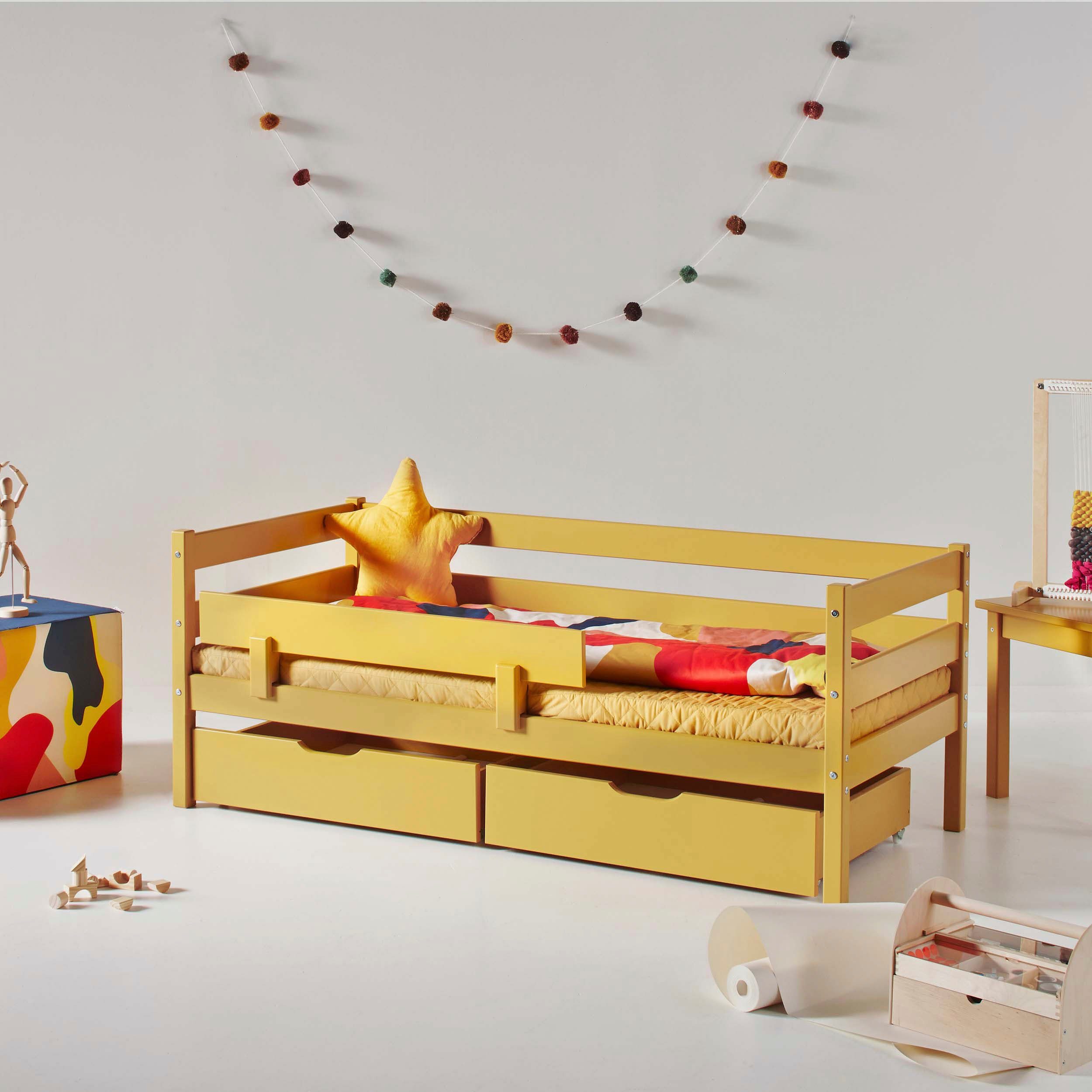 Hoppekids 1-persoonsledikant ECO Comfort kinderbed, massief grenenhout, tienerbed inclusief lattenbodem (set)