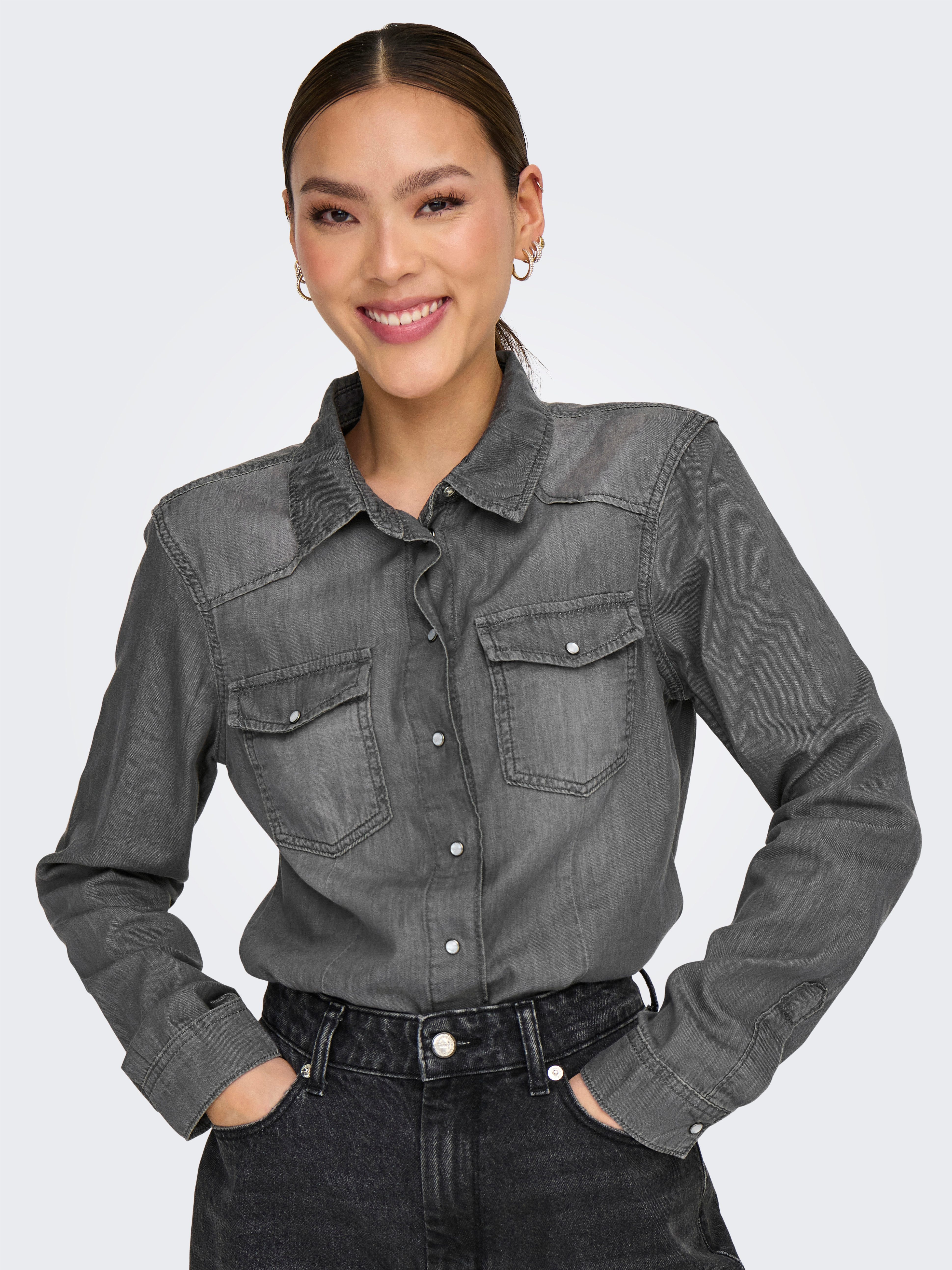 Only Jeans blouse ONLALICE REG SHIRT DNM BOX AKM