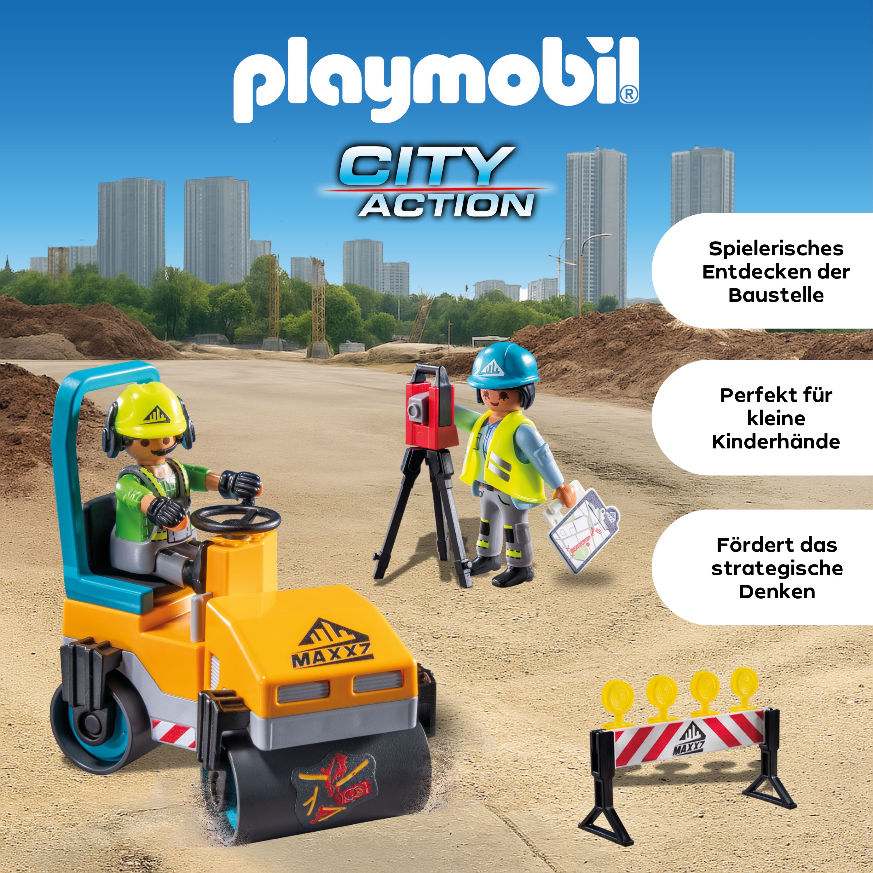 Playmobil® Constructie-speelset Straßenbaustelle (71751), Playmobil Action Heroes (43-delig)