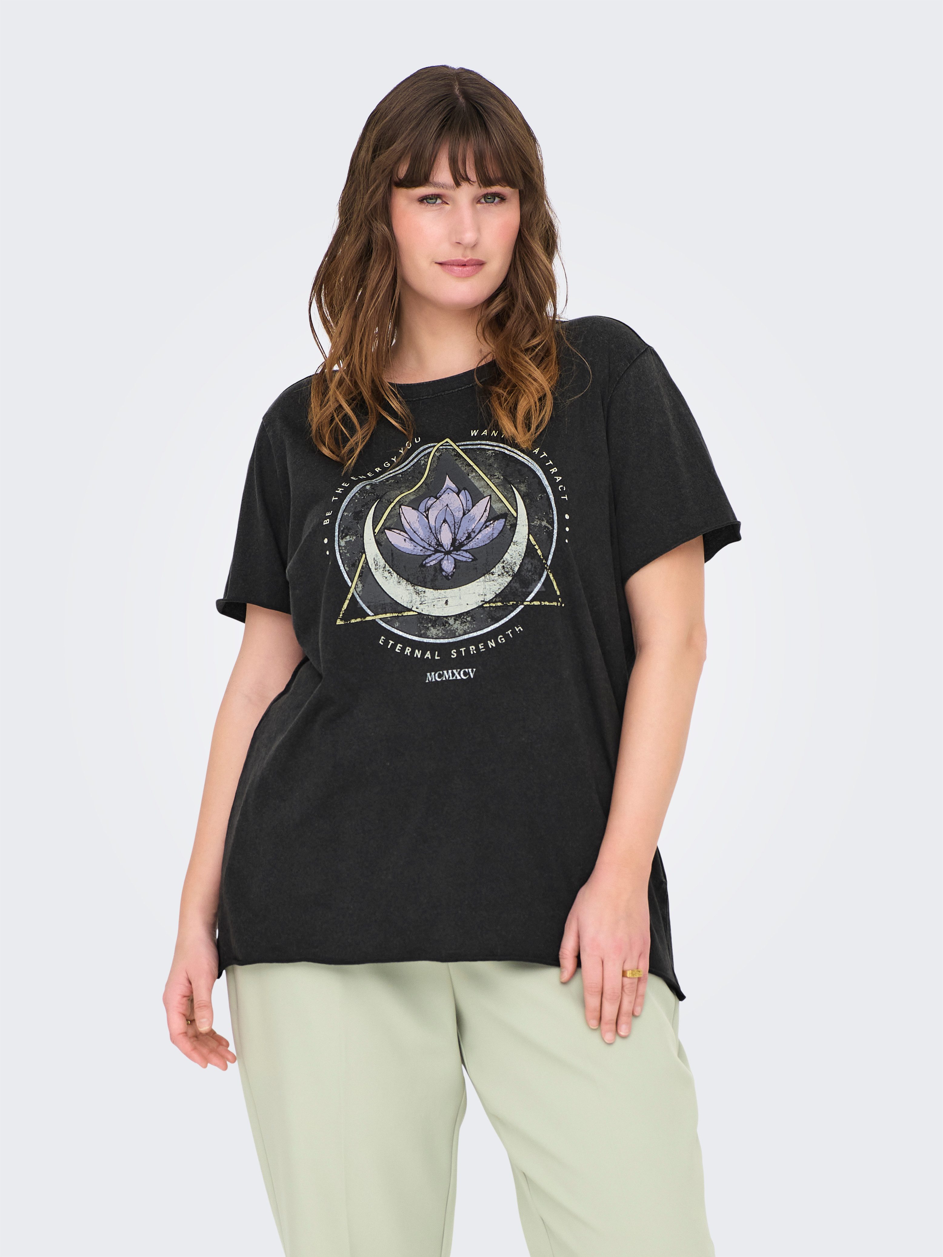 ONLY CARMAKOMA Shirt met korte mouwen CARMIKO LIFE WASHED SS REG TEE JRS