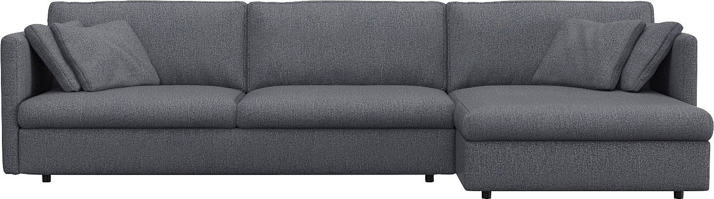 FLEXLUX Hoekbank Lovane Zacht en zeer comfortabel, grote zitdiepte op koudschuim, inclusief sierkussen blauw, hoekbanken, Chaiselongue rechts