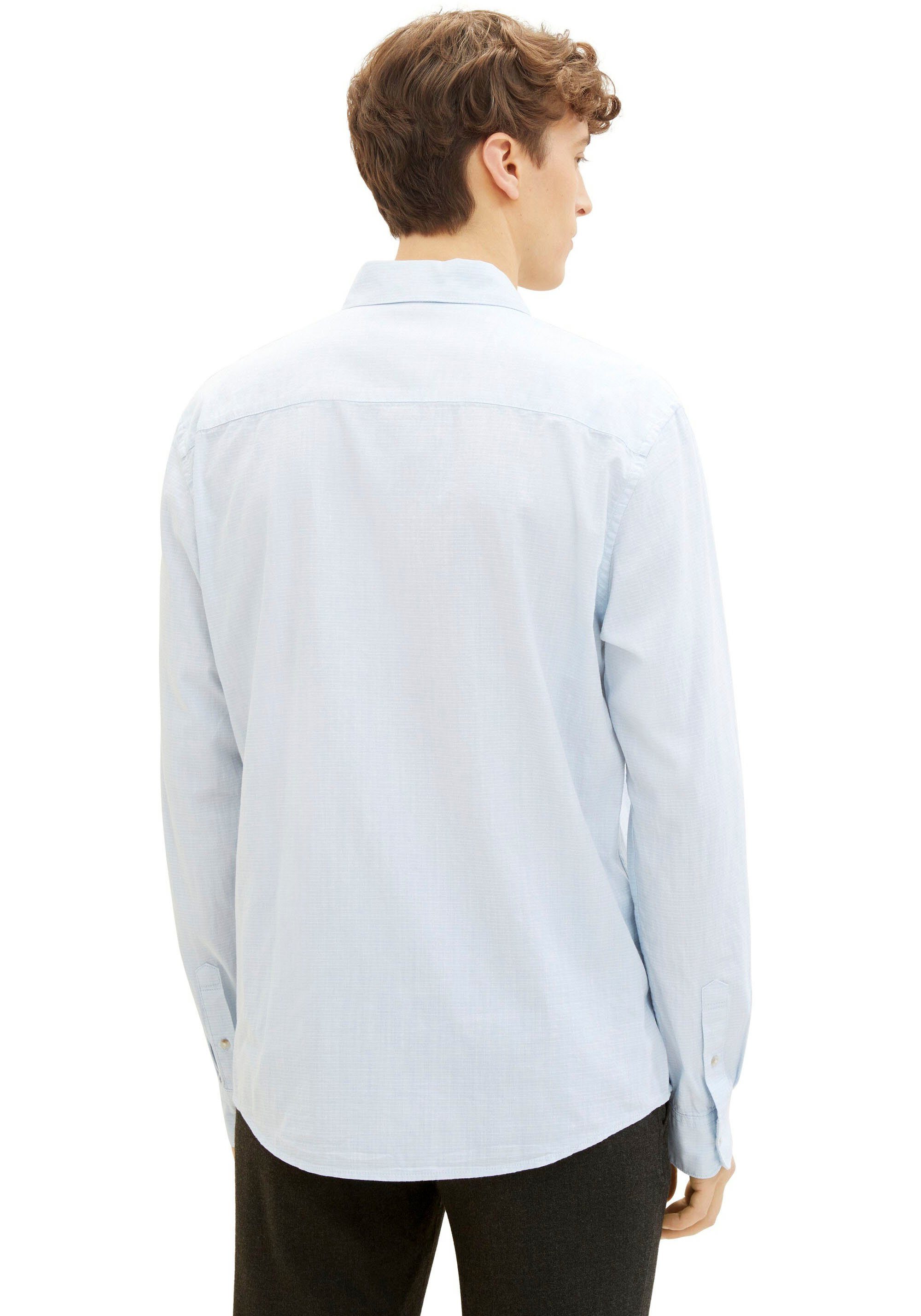 Tom Tailor Denim Overhemd met lange mouwen met knoopsluiting en structuur-uiterlijk