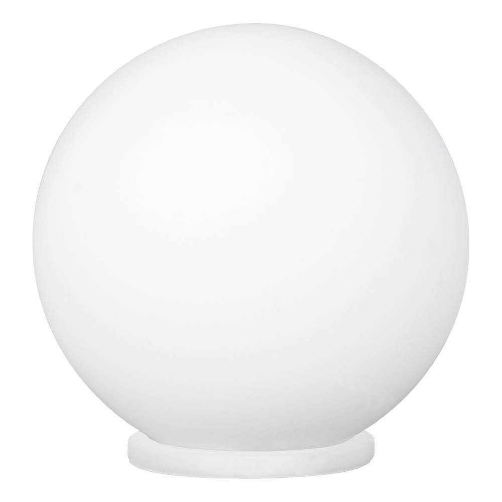 EGLO Tafellamp RONDO tafellamp, metaal in wit, glas in opaal mat wit, E27 Nachtkastlamp, tijdloos ontwerp, modern, eenvoudig, 20x20cm