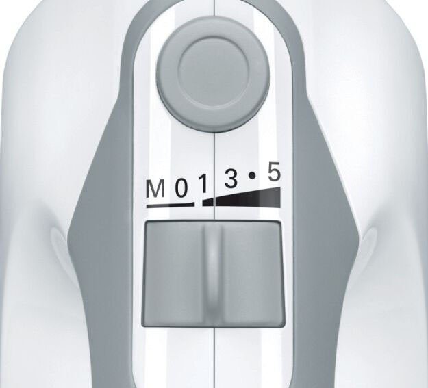 BOSCH Handmixer ErgoMixx MFQ36470, roestvrijstalen garde/kneedhaken, mixvoet, 5 standen, wit