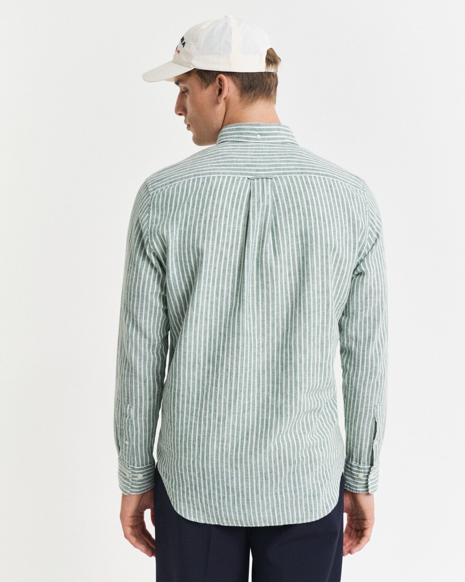 Gant Overhemd met lange mouwen REG COTTON LINEN STRIPE SHIRT