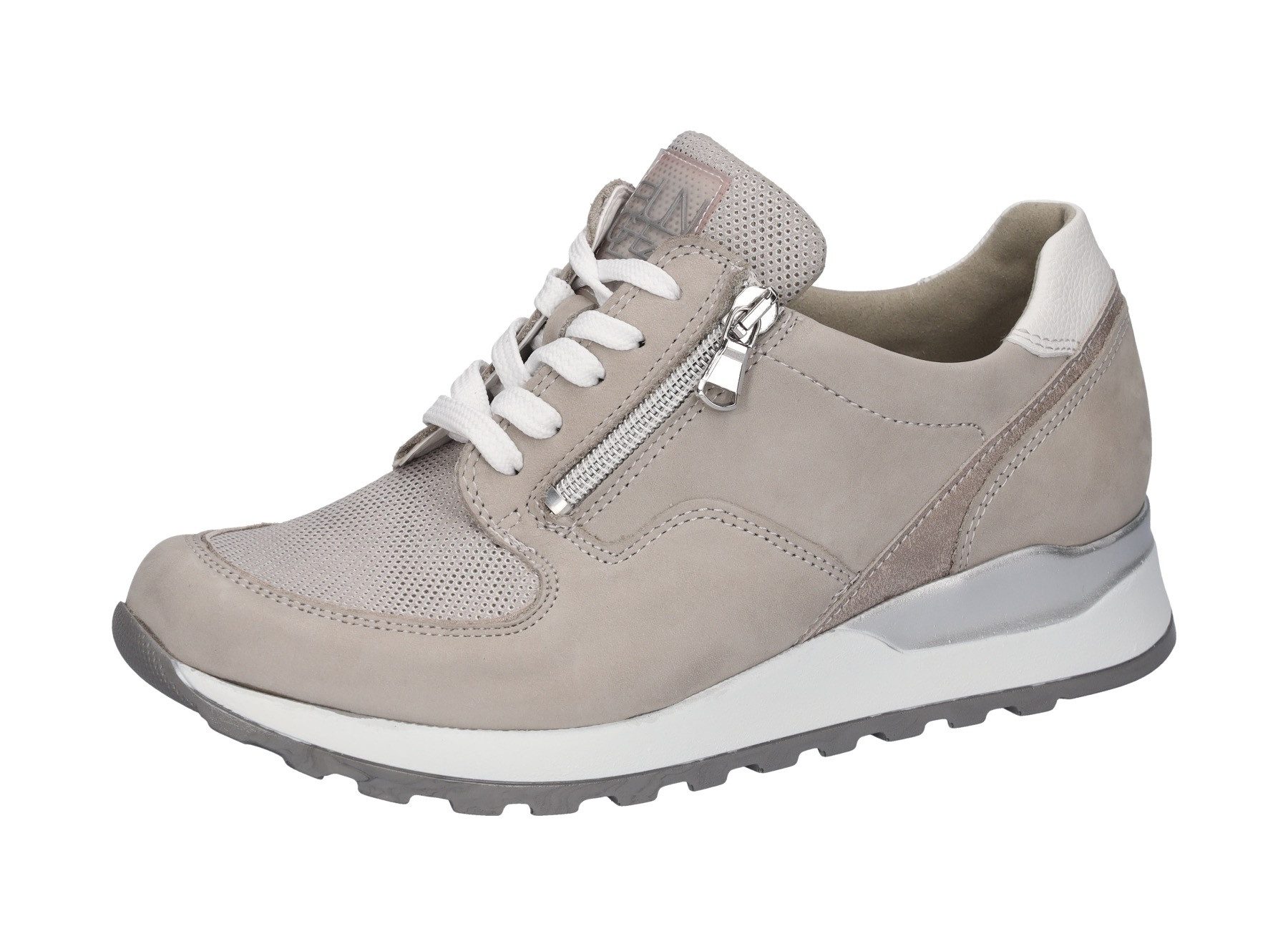 Waldläufer Sneakers met sleehak Hiroko , veterschoenen, vrijetijdsschoen, lage schoen, contrasterende afwerking, breedte h