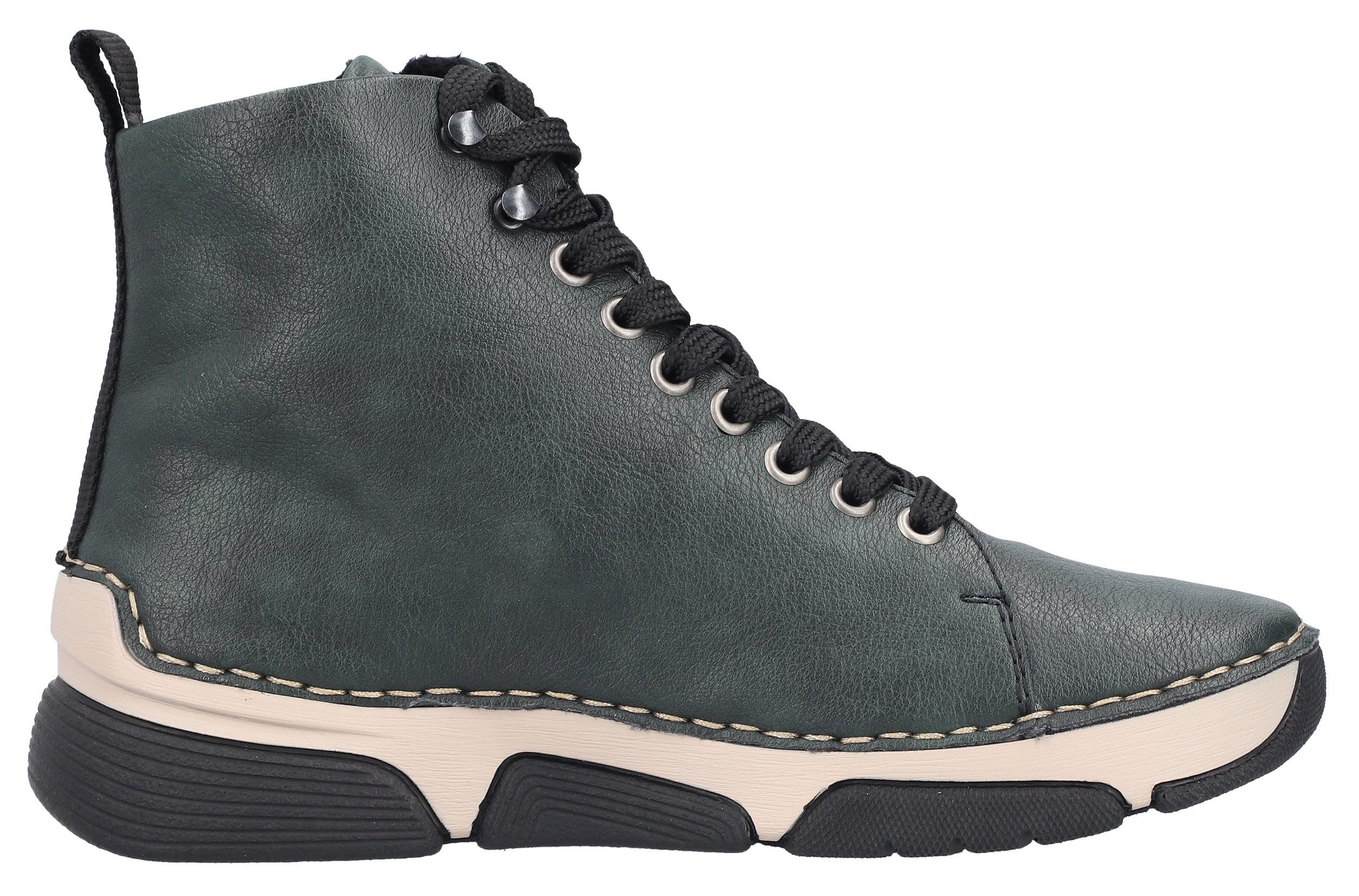 Rieker Sneakers vrijetijdsschoen, lage schoen, veterschoen met contraststiksels