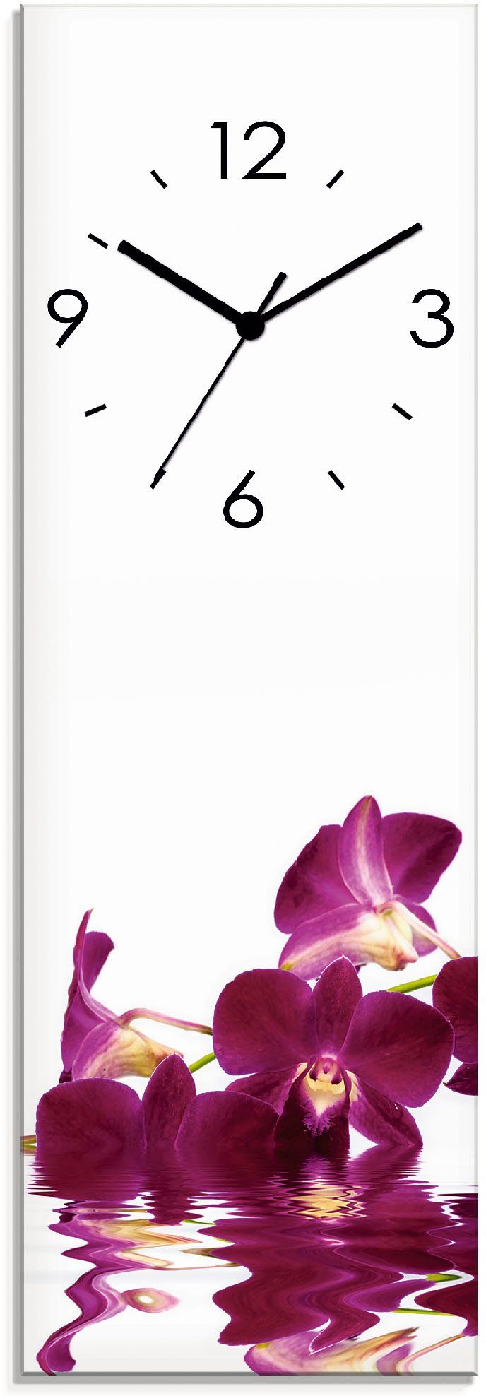 Artland Wandklok Vlinderorchidee optioneel verkrijgbaar met kwarts- of radiografisch uurwerk, geruisloos zonder tikkend geluid klokken & wekkers