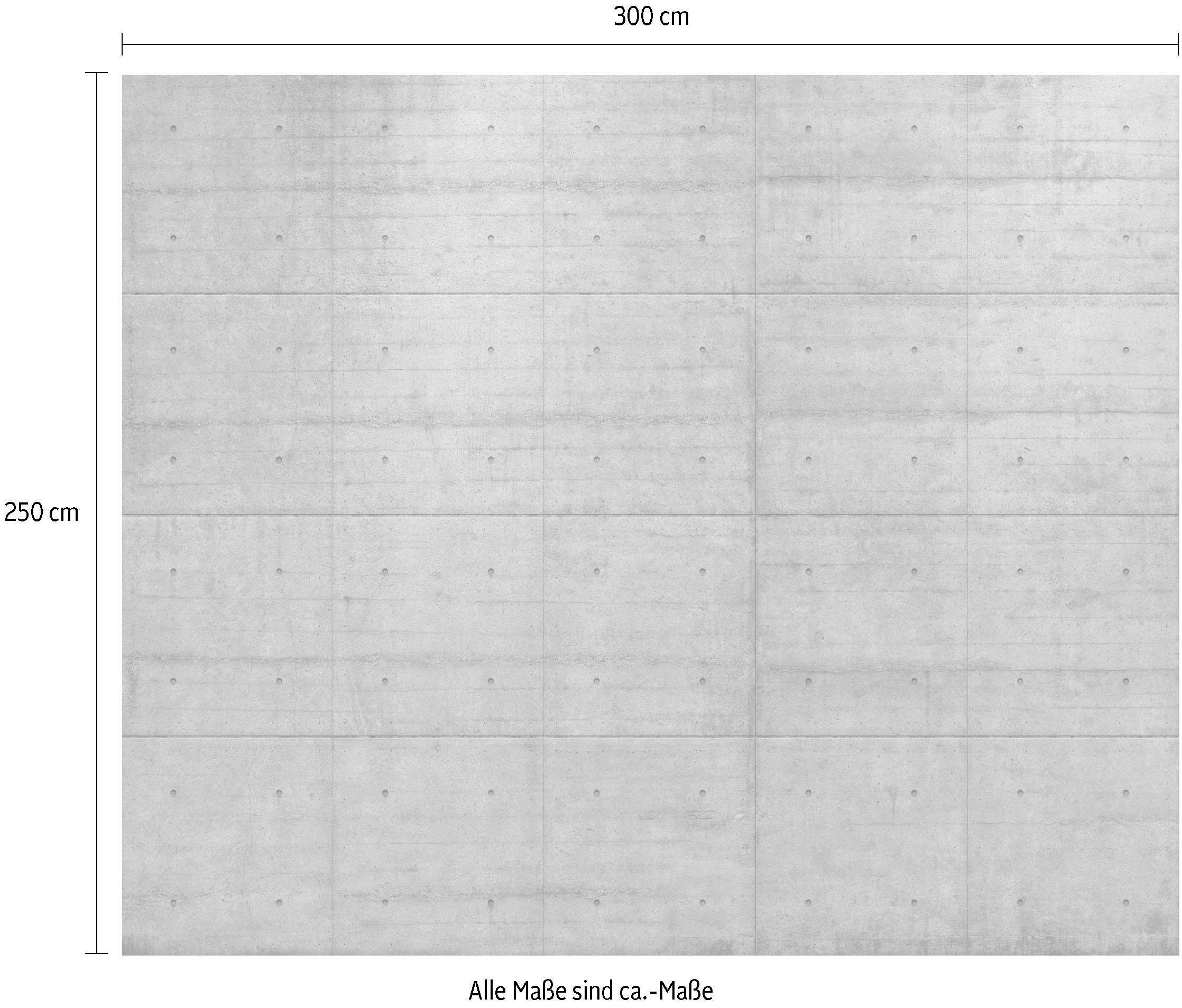 Komar Vliesbehang Digitale print vlies - Concrete Blocks - Afmeting 300 x 250 cm (1 stuk)