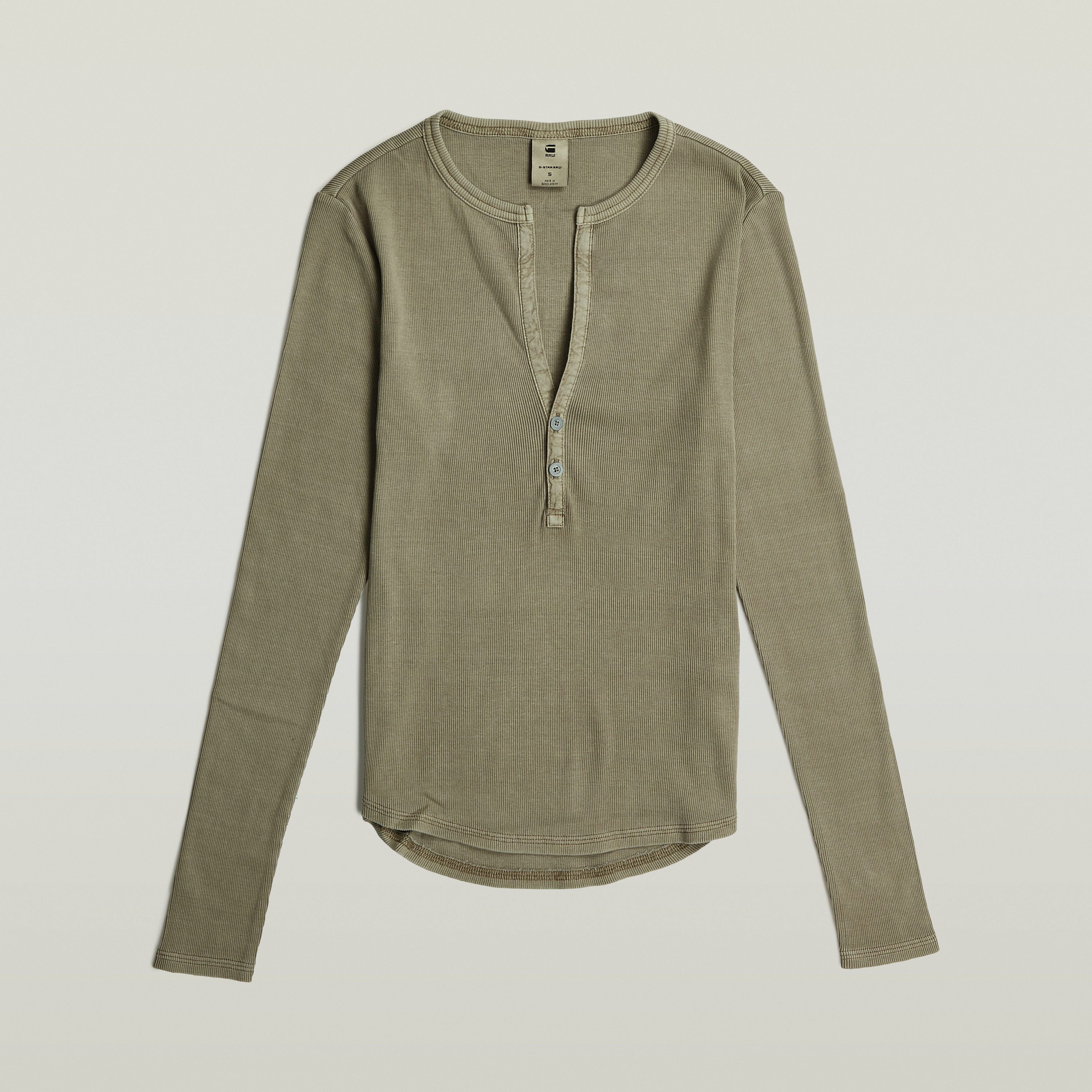 G-Star RAW Shirt met lange mouwen Deep v slim met knoopsluiting