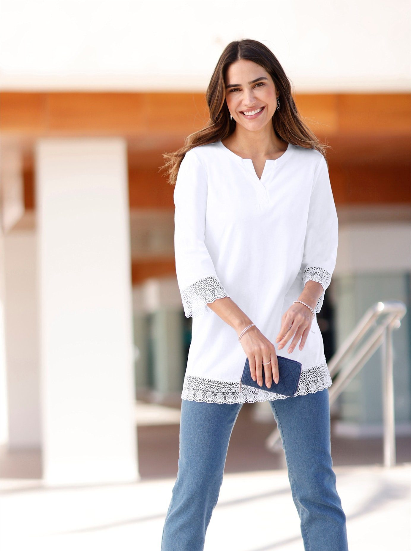 Classic Basics Lang Shirt met 3 4-mouwen (1-delig)