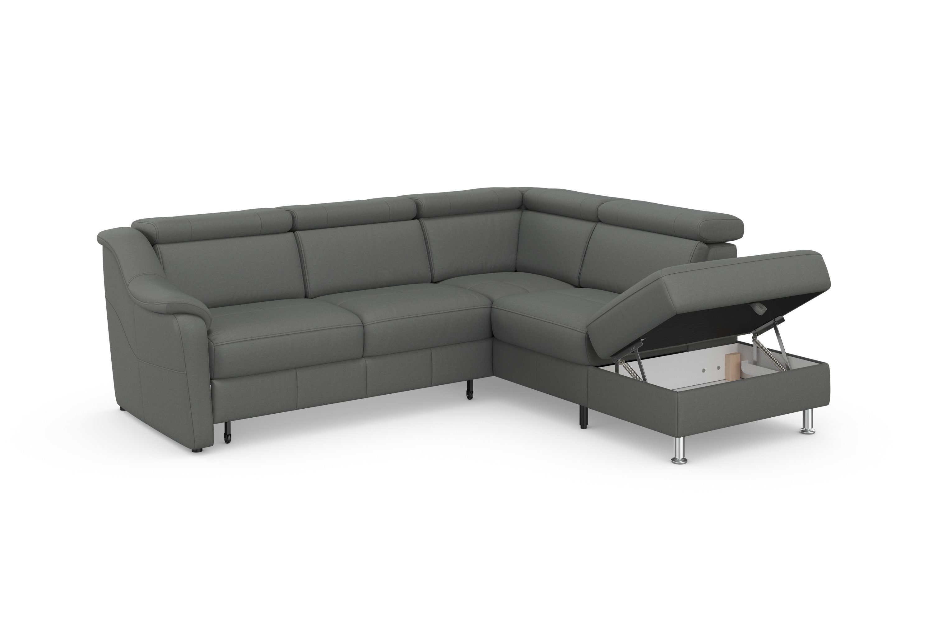 sit&more Hoekbank Freetown L-vorm met verstelbare hoofdsteun en comfortabele binnenvering