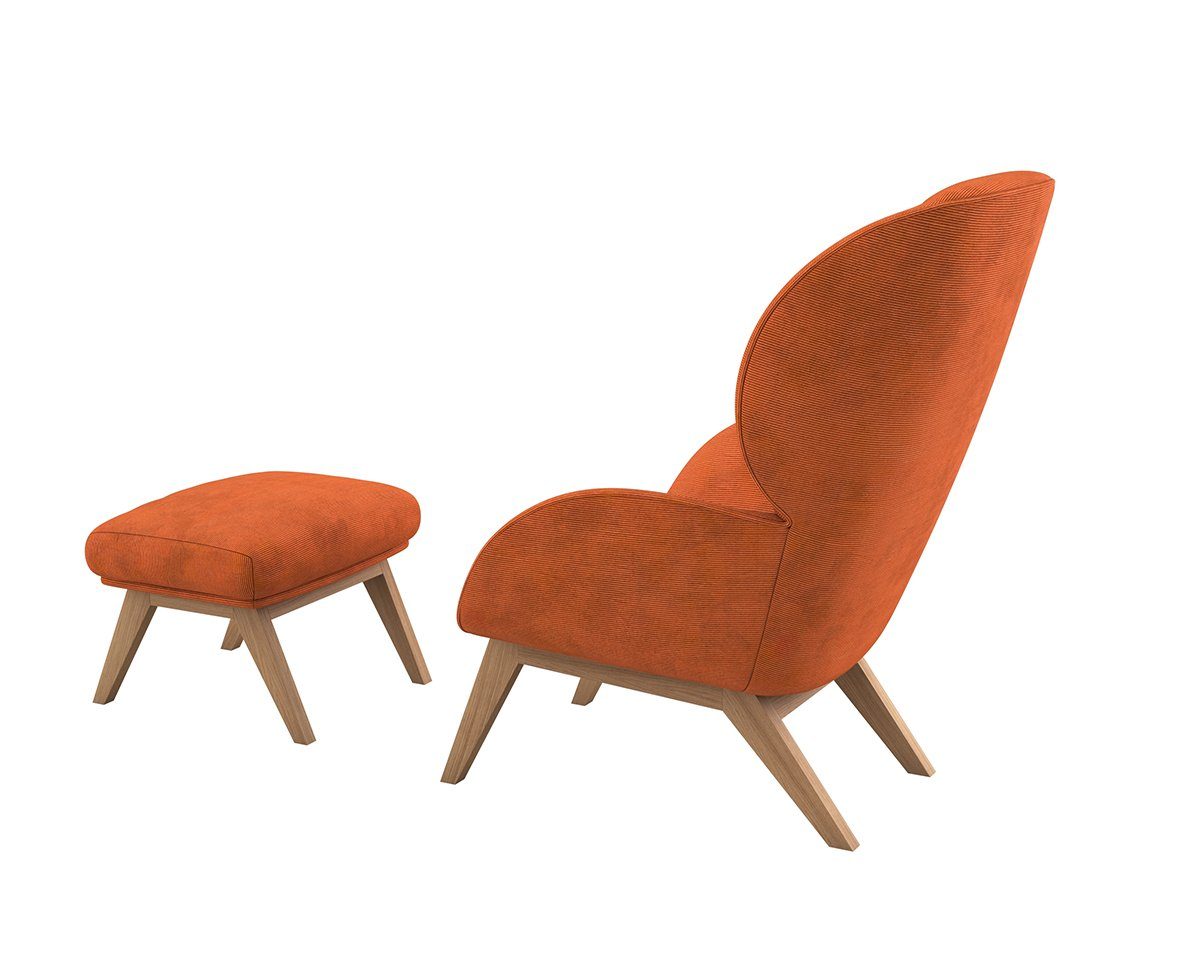 FLEXLUX Oorfauteuil Adria Stijl & comfort, organische vorm, eikenhouten voet