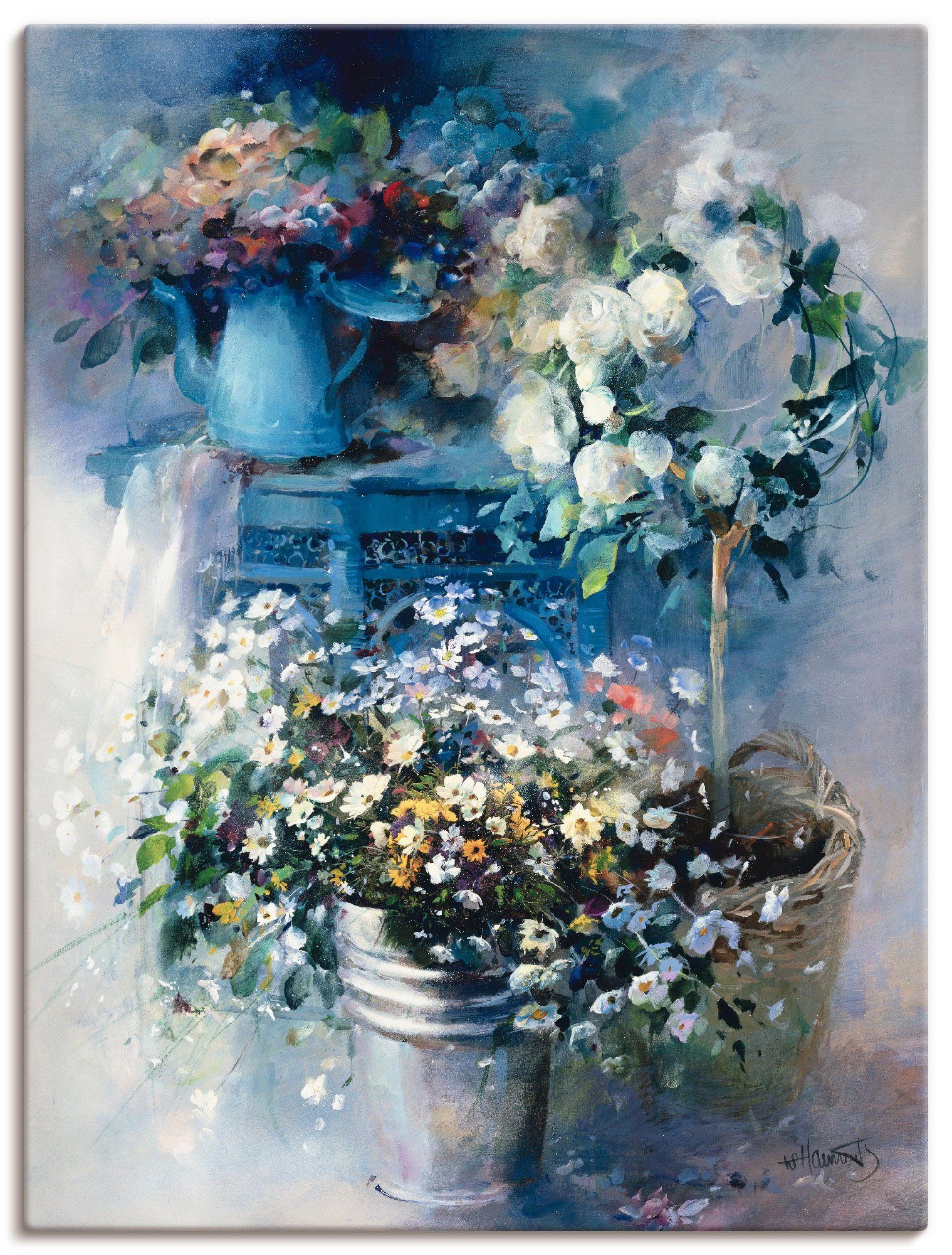 Artland Artprint op linnen Zomers cadeau gespannen op een spieraam foto schilderijen maat 45 cm x 60 cm wit