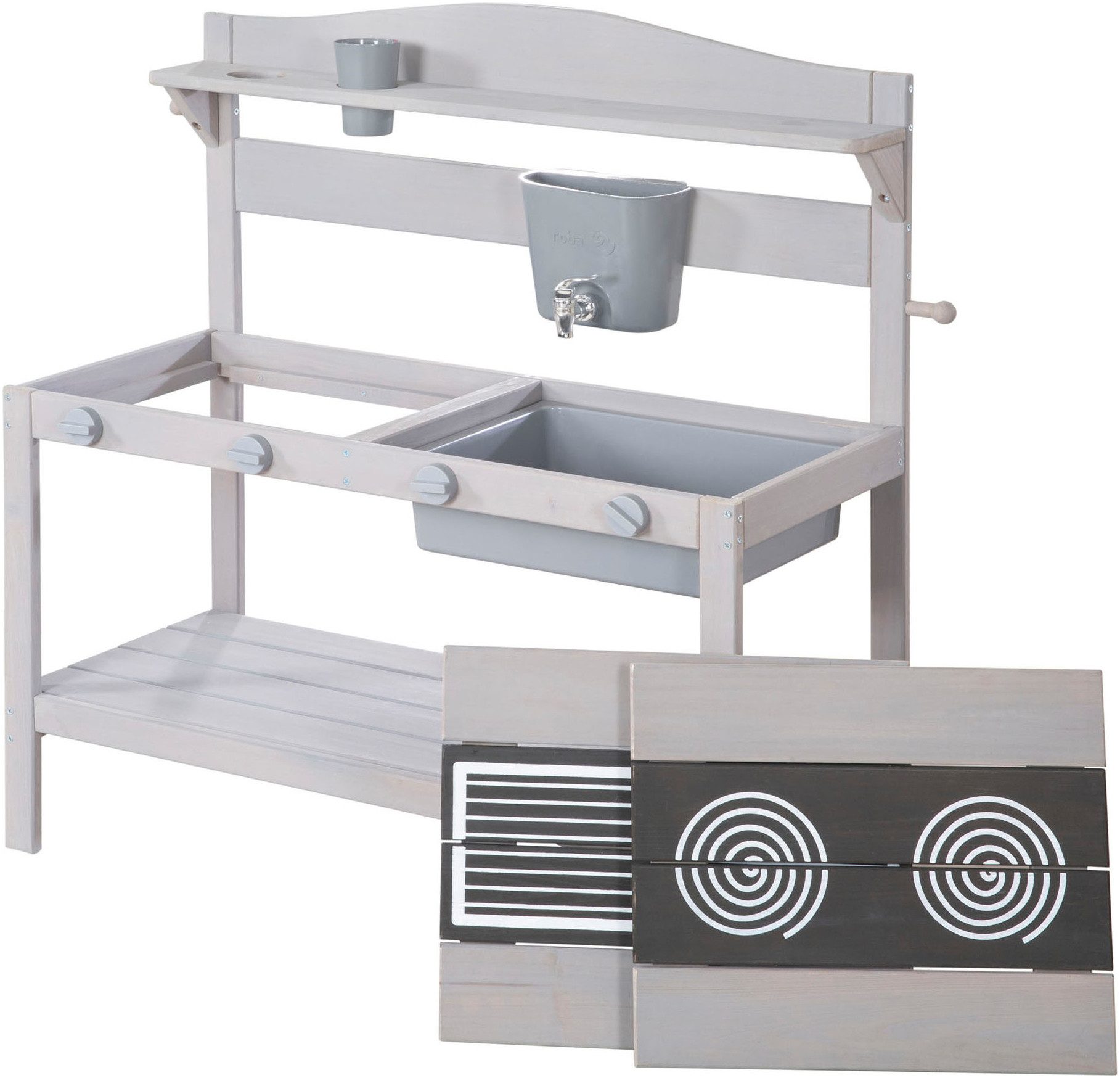 Roba® Outdoor-speelkeukentje Modderkeuken, grijs gelazuurd, van hout